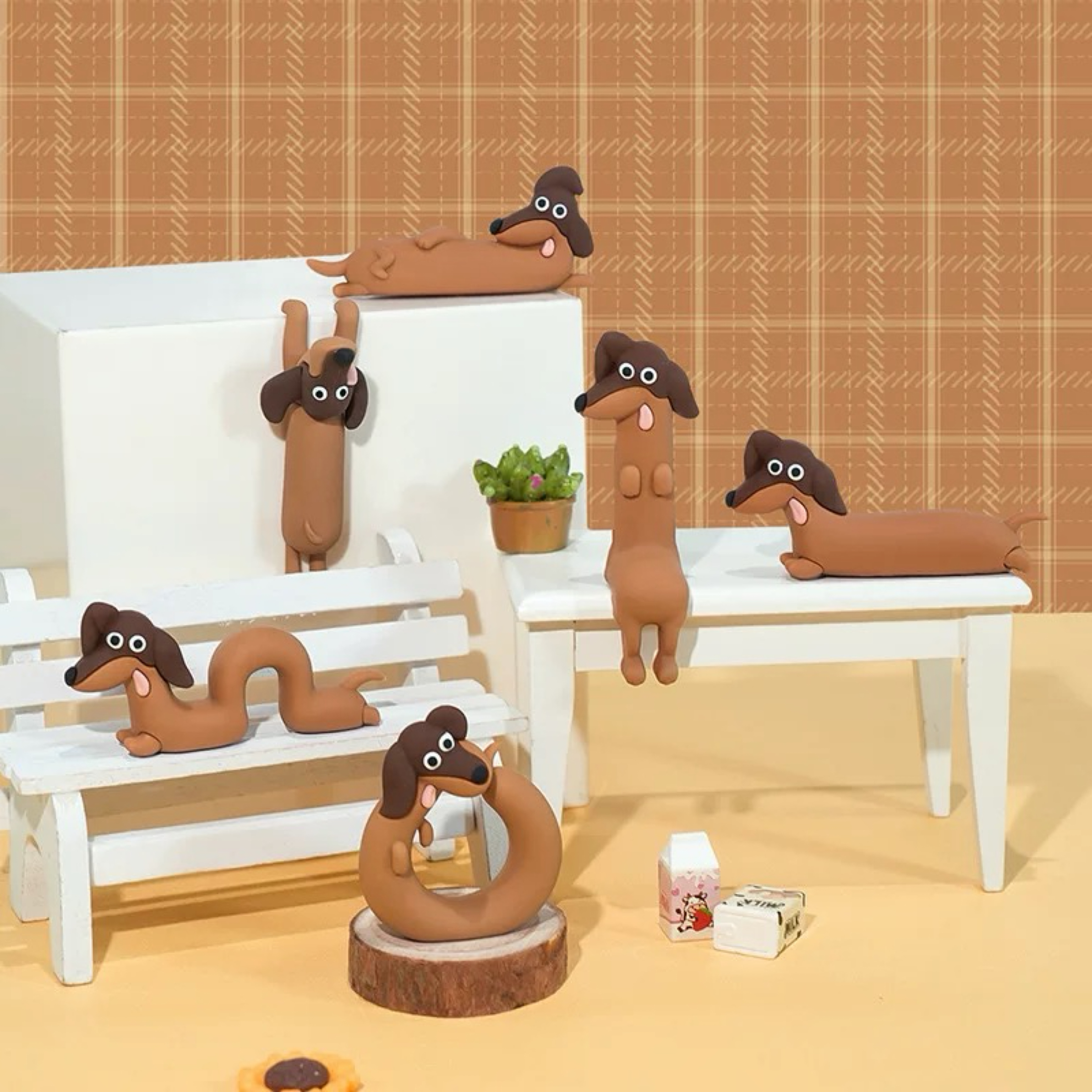 搞怪臘腸狗公仔組