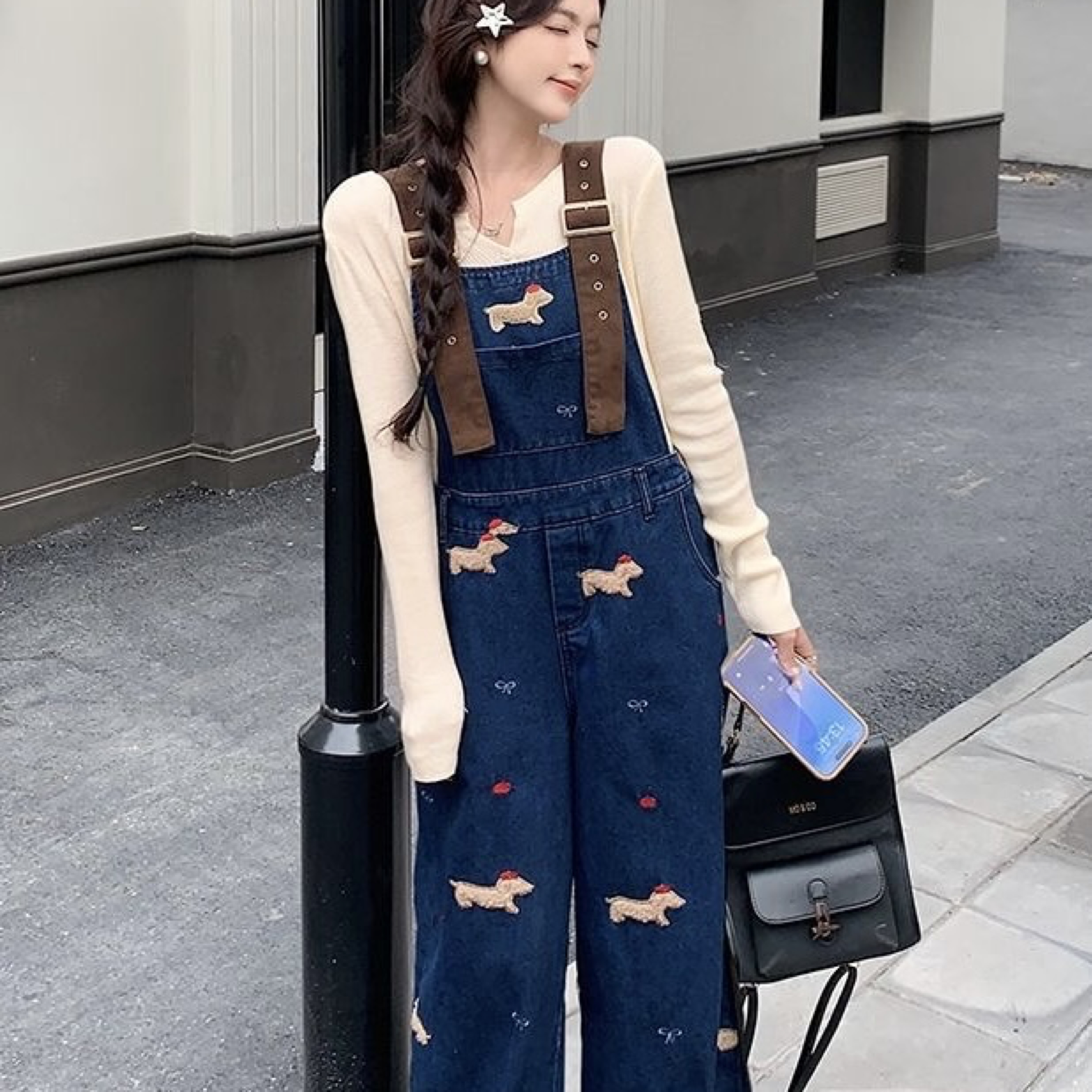 臘腸狗吊帶長褲