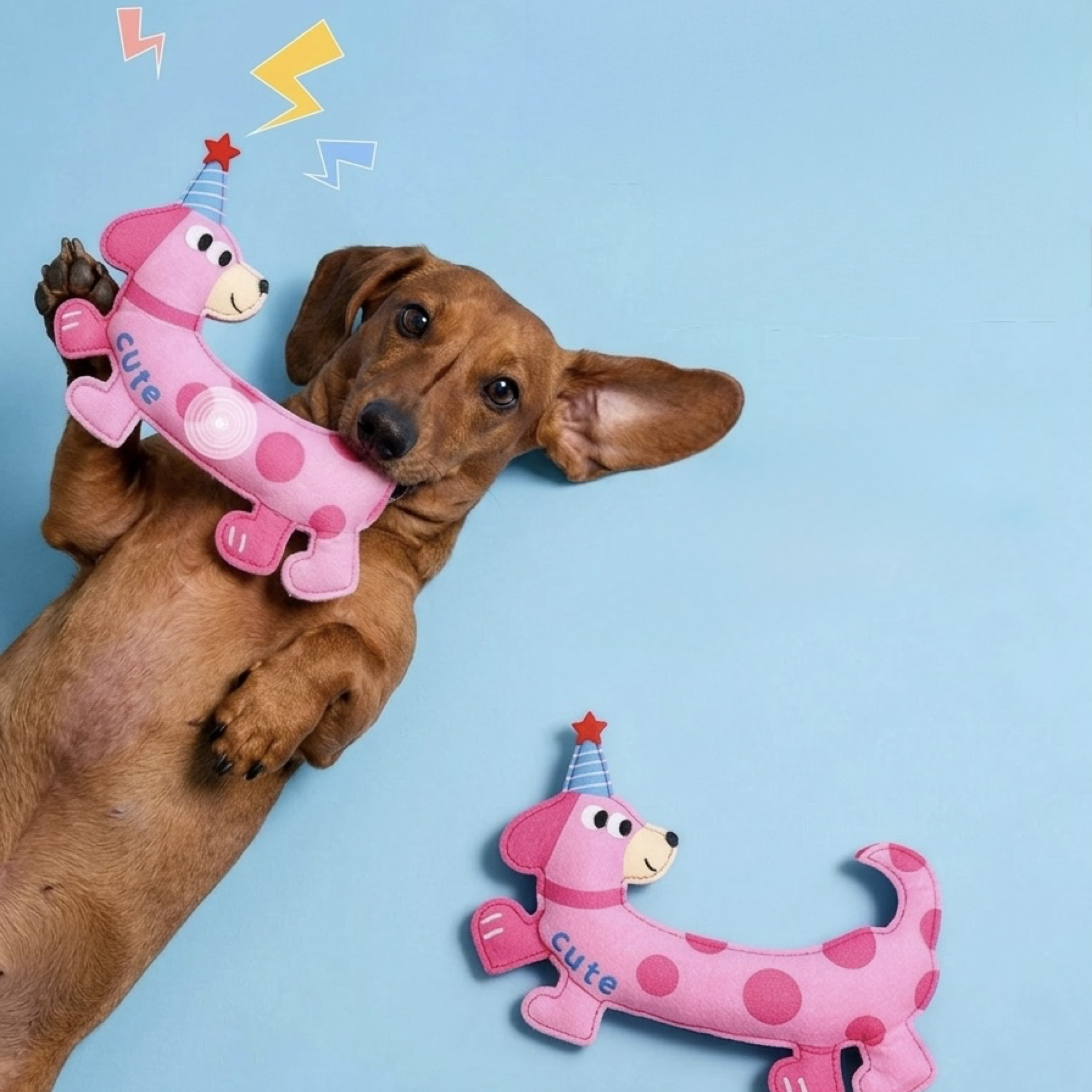 粉臘臘～臘腸狗玩具