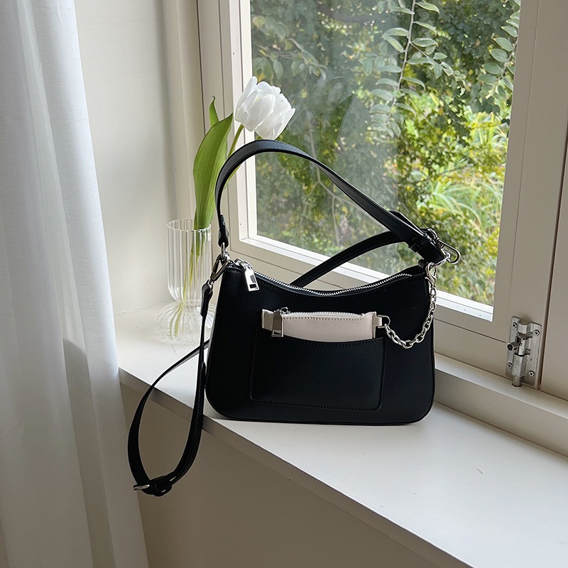 俐落個性款✨撞色拼接二合一腋下包✨/可裝長夾/附可拆式卡夾/附肩背帶/層次感豐富/多變不單調/個性風/腋下包/肩背包