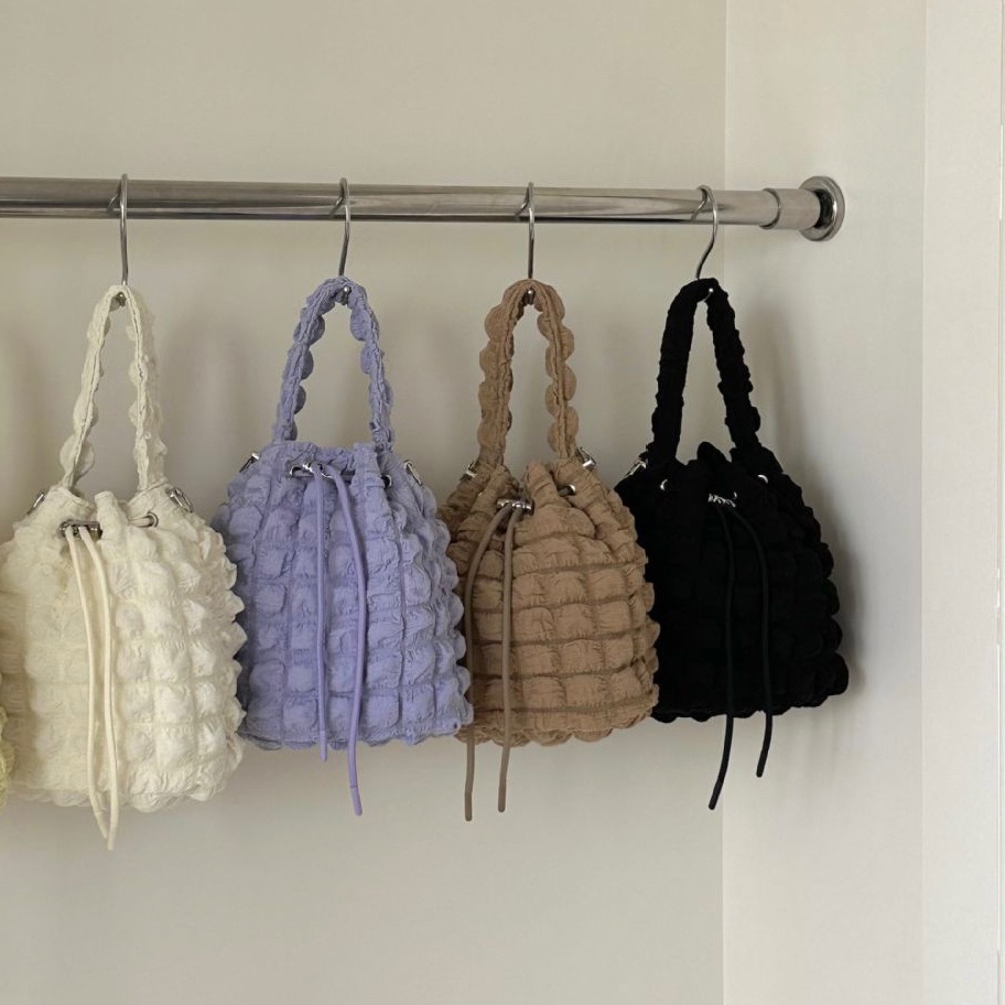 青春活潑✨泡泡雲朵束口包✨/Y2K感/立體不垮/百搭首選/休閒可愛/素色簡約/造型軟Q/雲朵包/女包/手提包/肩背包