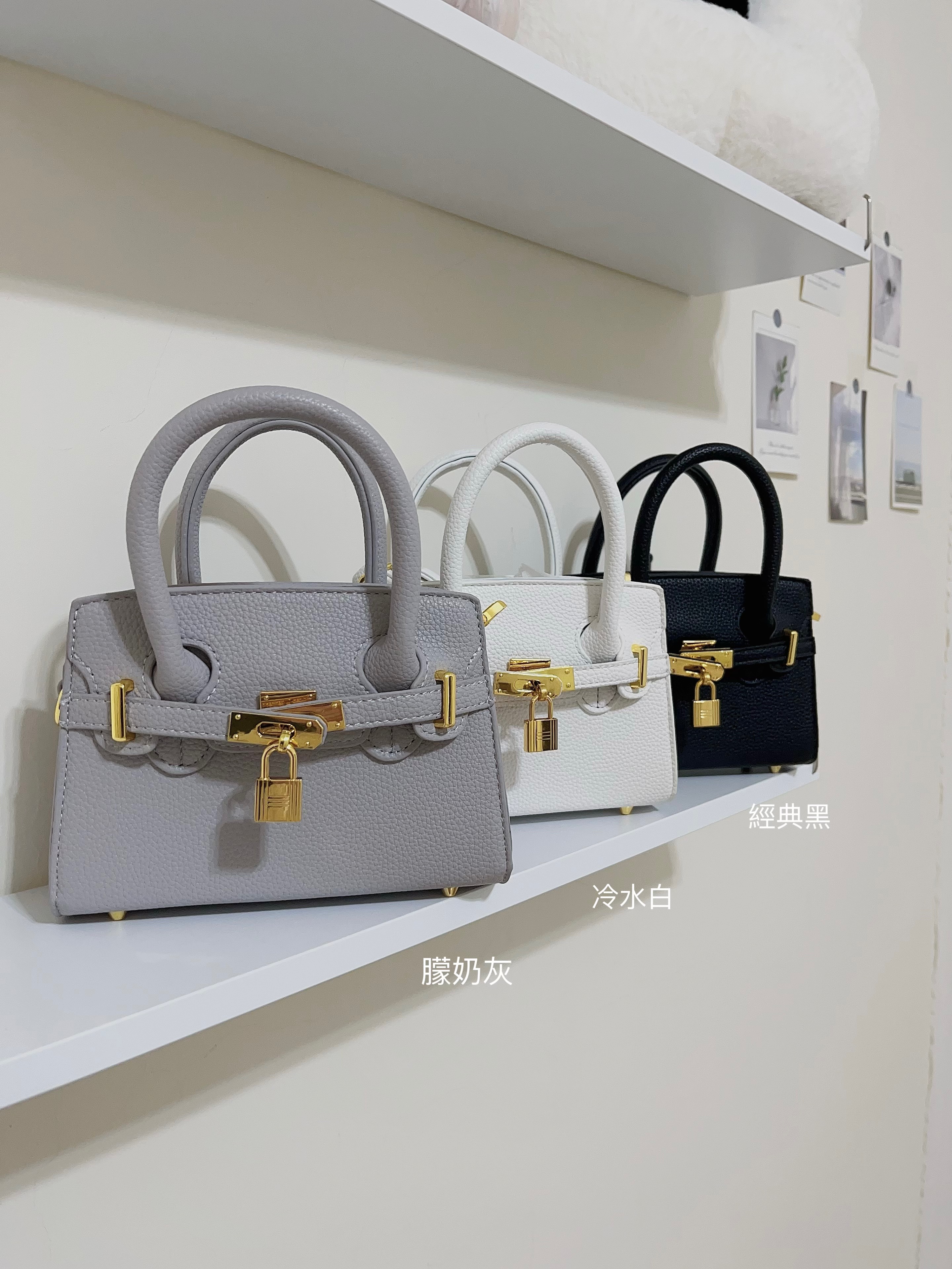 精緻時尚✨荔枝皮革金鎖手提包✨耐刮荔枝皮革/鎖釦包/氣質女包/輕奢感包包/手提包/肩背包/單肩背/斜背包/時尚女包/小包