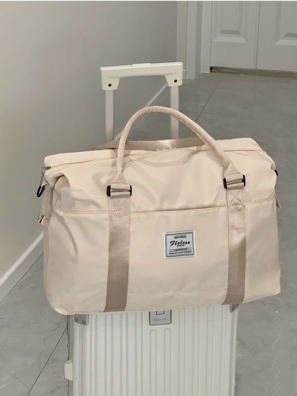 出遊好朋友✨ 多功能旅行袋✨內有防水隔層袋/可套行李拉桿/大容量旅行袋/多功能袋/收納袋/防盜隔層/奶杏色旅行袋