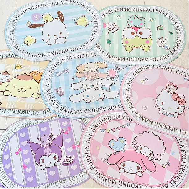 【預購】三麗鷗硅藻土橢圓形地墊/硅藻土地墊 hello kitty/庫洛米/美樂蒂/洗拿狗/帕恰狗/大眼蛙/布丁狗