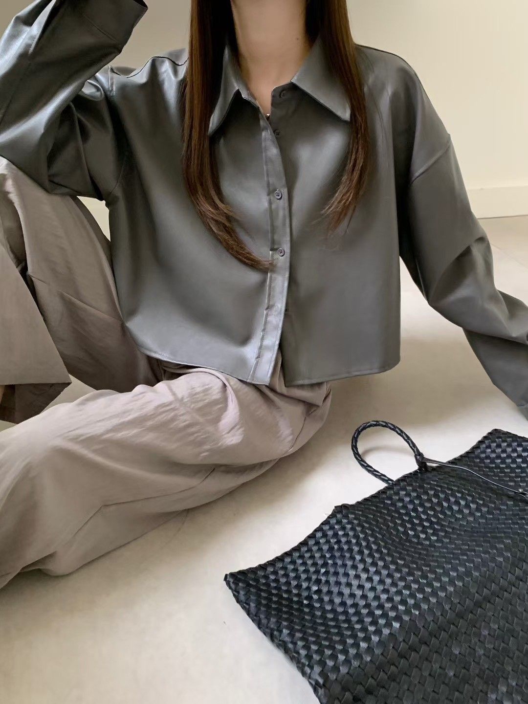 ☆預購☆4色💙翻領短版皮外套-88811（早鳥優惠至11/6）