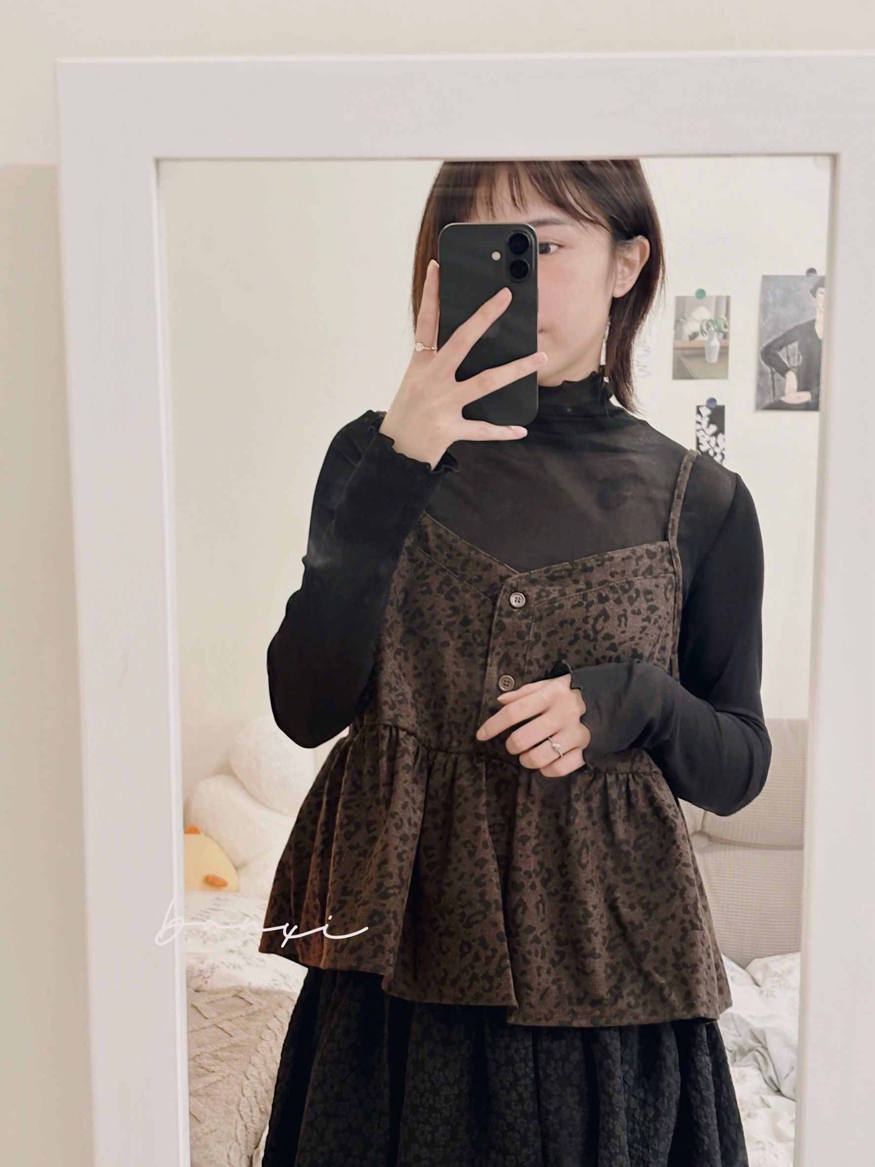 🧡部分現貨☆必收！豹紋絨感排扣吊帶背心