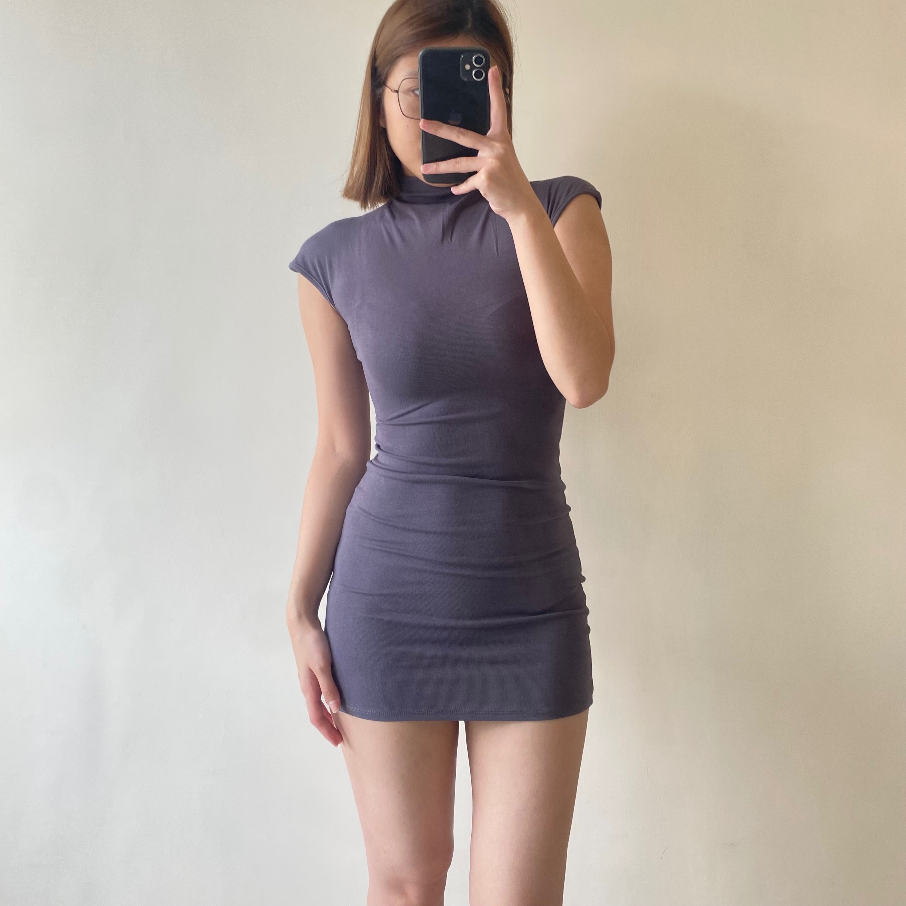 歐美小立領純慾修身彈力包臀連身裙洋裝S/M *2色