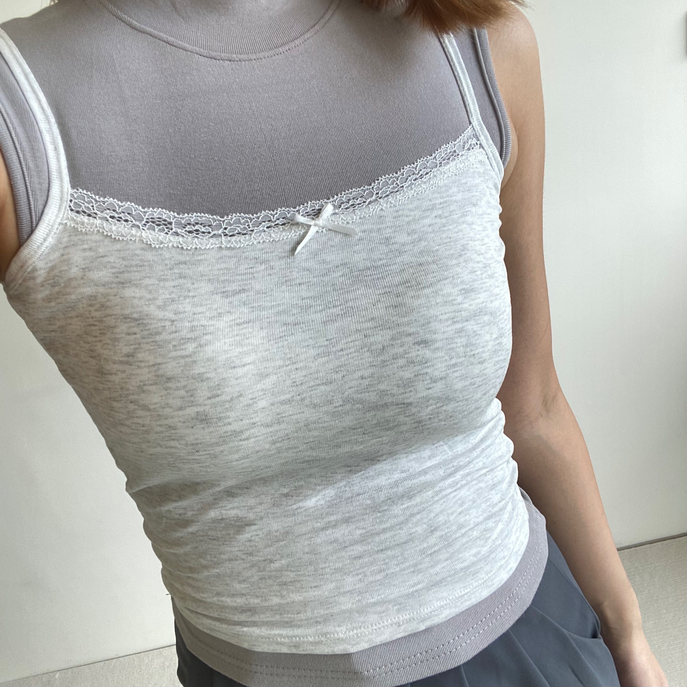 少女心🎀蕾絲蝴蝶結背心bra小可愛疊穿