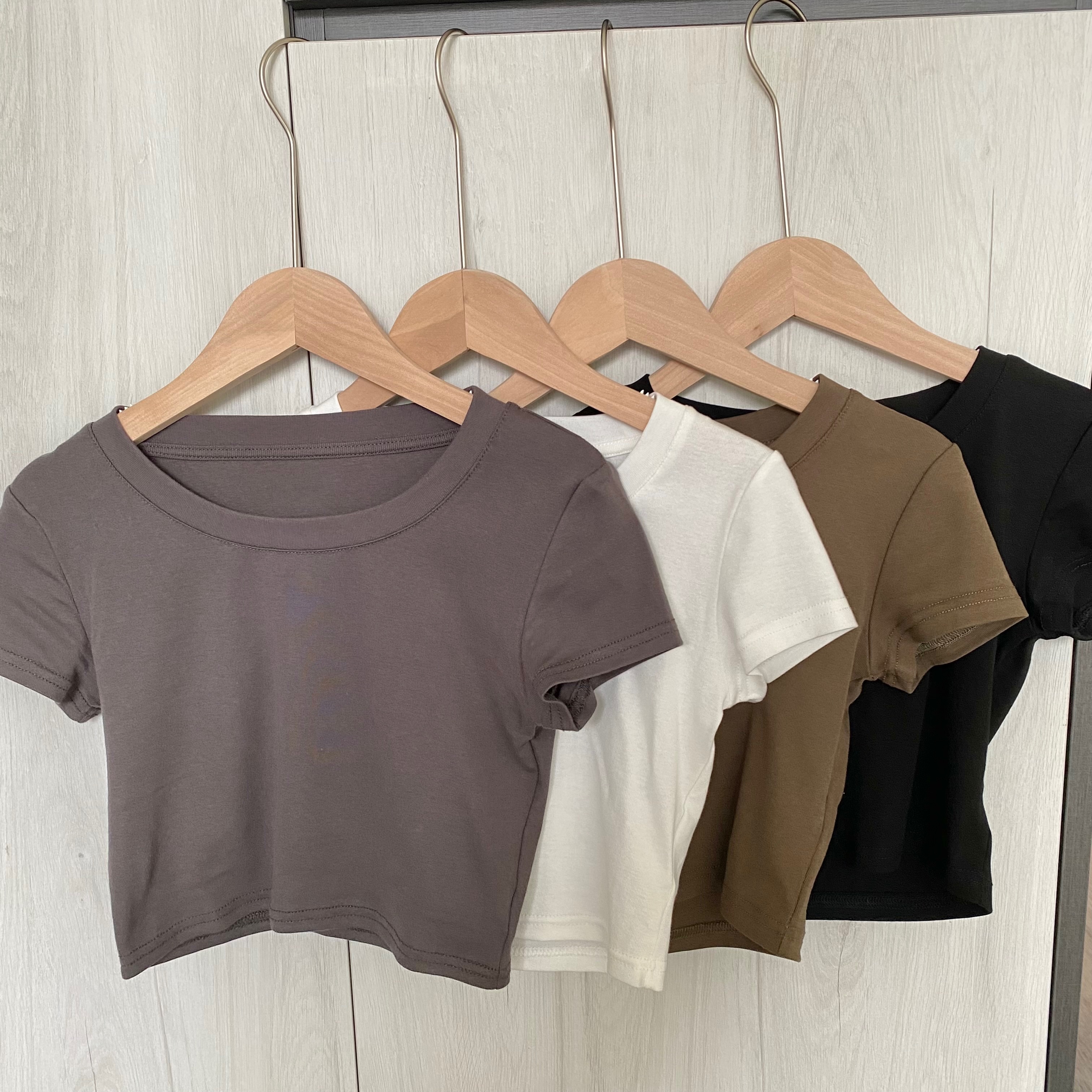 彈力滿分💯基礎圓領短袖踢恤 T恤