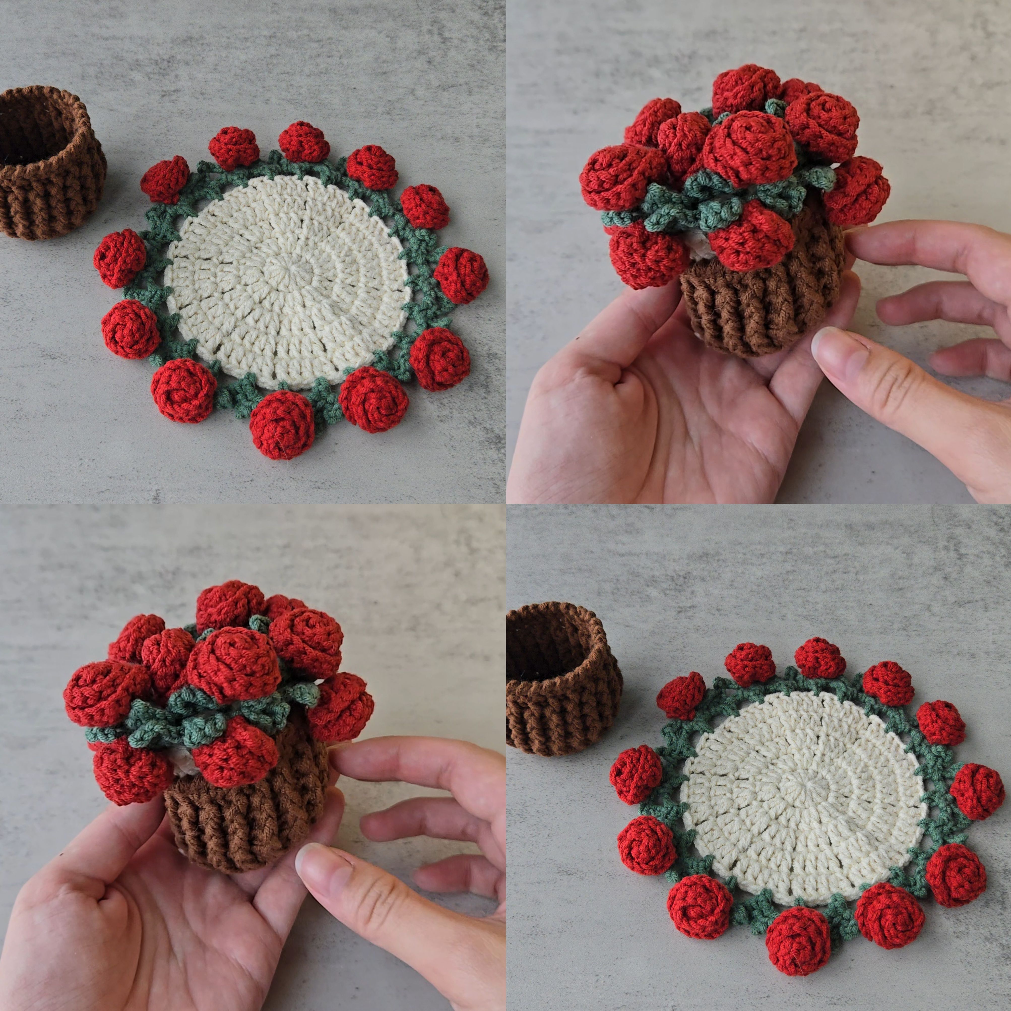 ≡ 材料包 ≡ 玫瑰花杯墊+花籃（初中級）