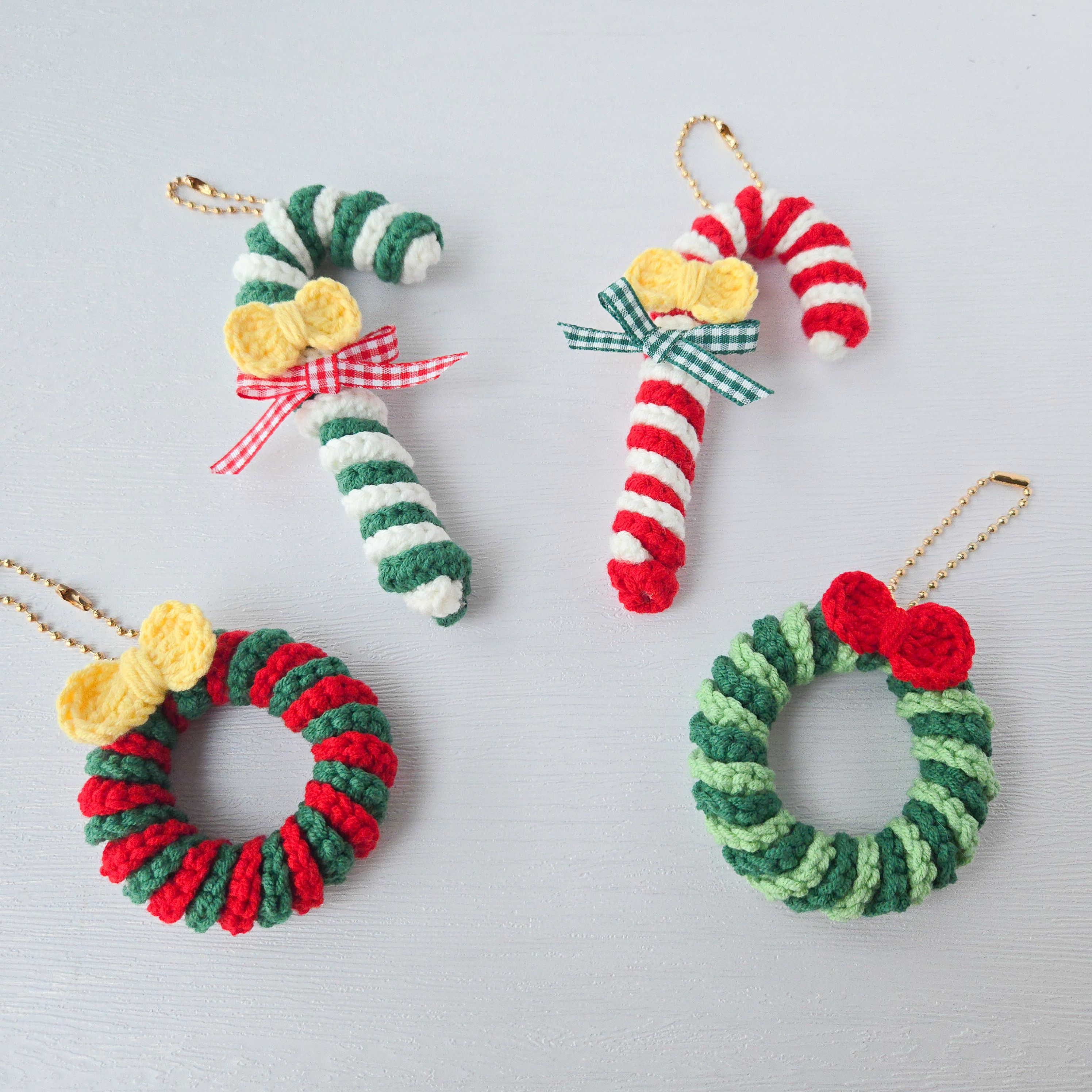 ≡ 材料包 ≡聖誕拐杖＆花環吊飾（新手）