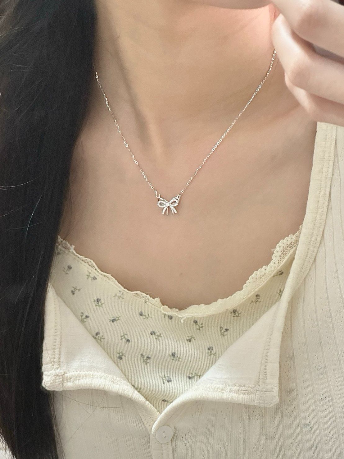 ＜預購＞K A D E R 蝴 蝶 結 項 鍊 S 925銀