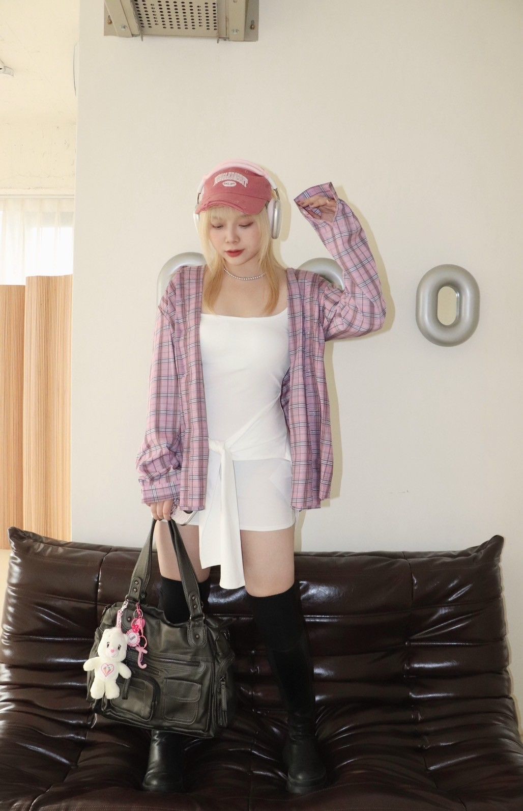 𝑶𝑱𝑰𝑮綁腰設計胸墊細肩短洋