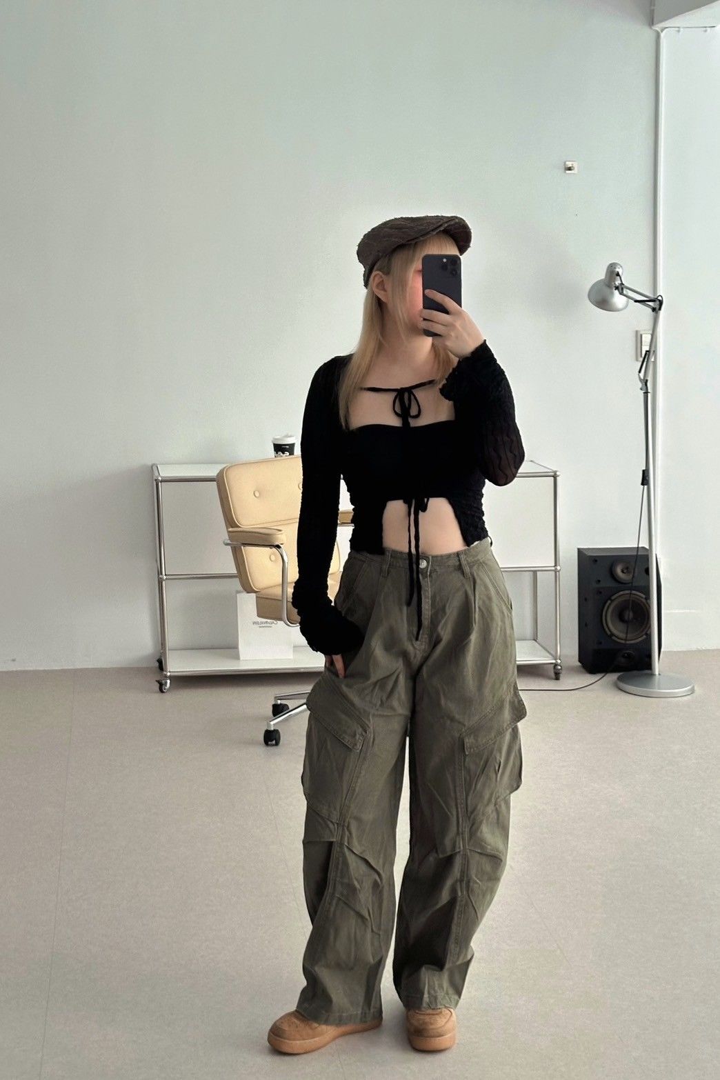 𝑶𝑱𝑰𝑮（梨形福音）高磅抓皺大口袋牛仔寬褲 工裝褲 繭型褲 彎刀褲 修身 男女可穿