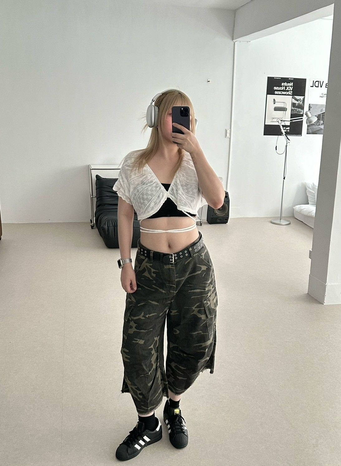 𝑶𝑱𝑰𝑮 美式迷彩抓皺七分褲 街頭 夏日 百搭 男友風 復古 JIMADE