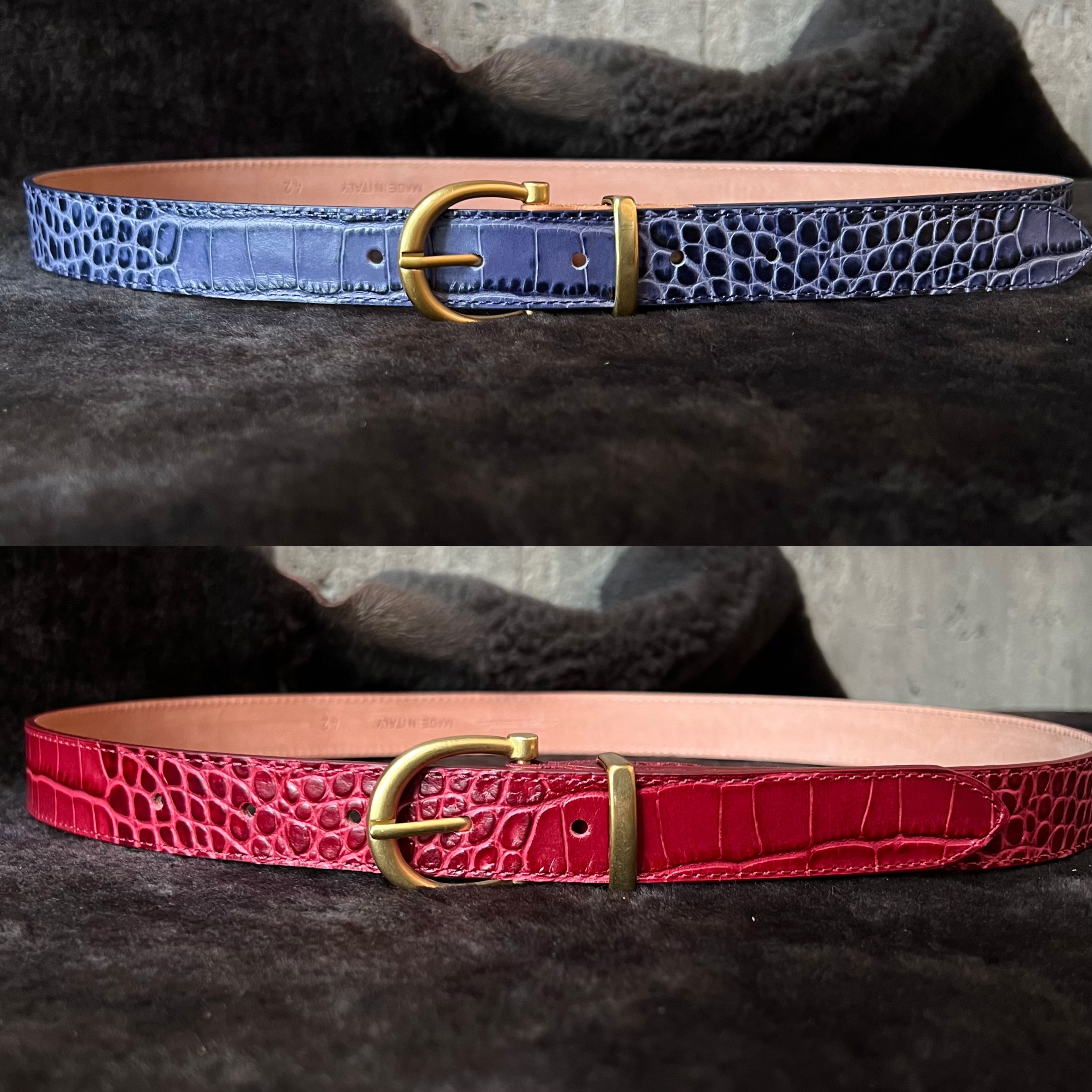 2.5cm寬皮帶  4.紅鱷魚 藍鱷魚