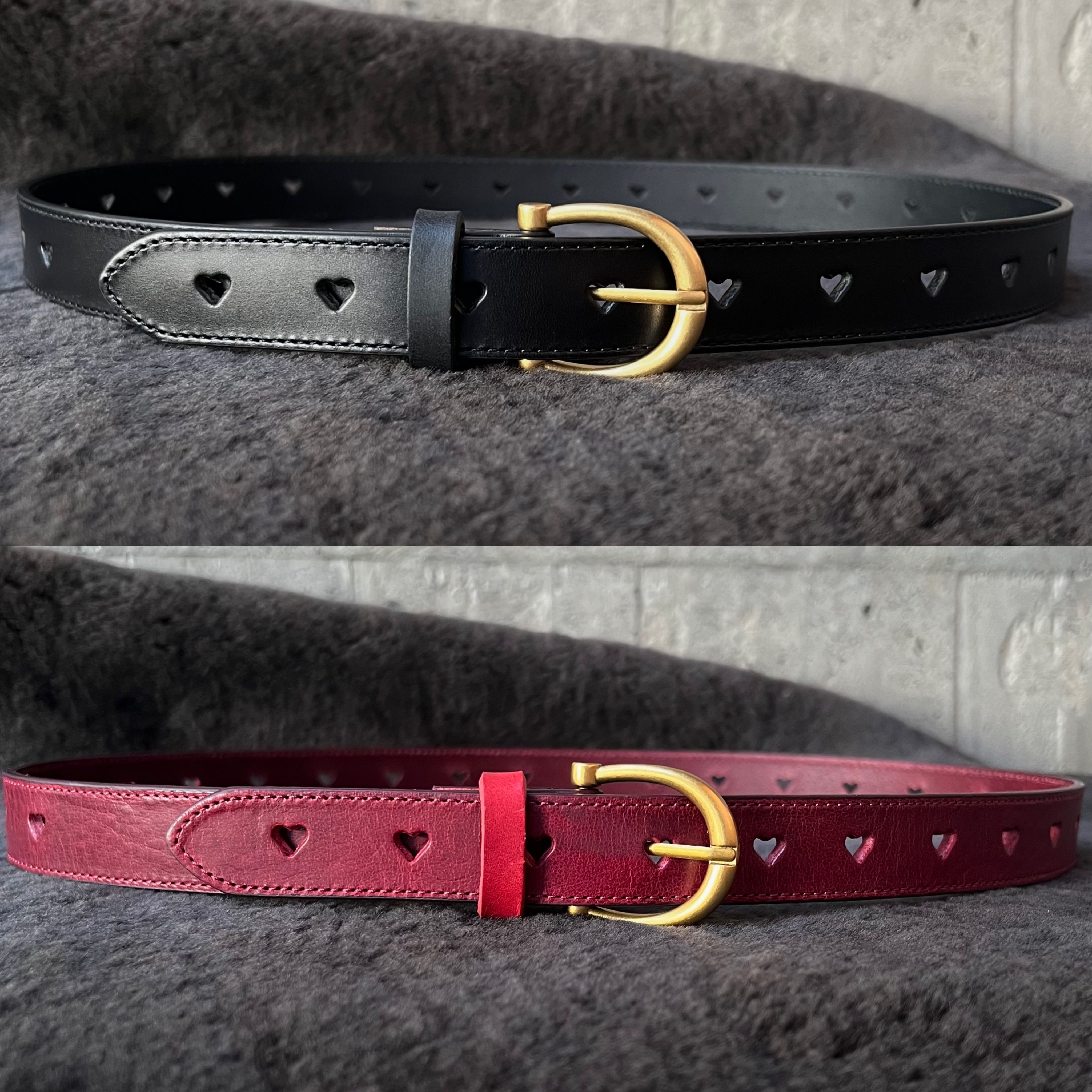 2.5cm寬皮帶  5.紅愛心 黑愛心