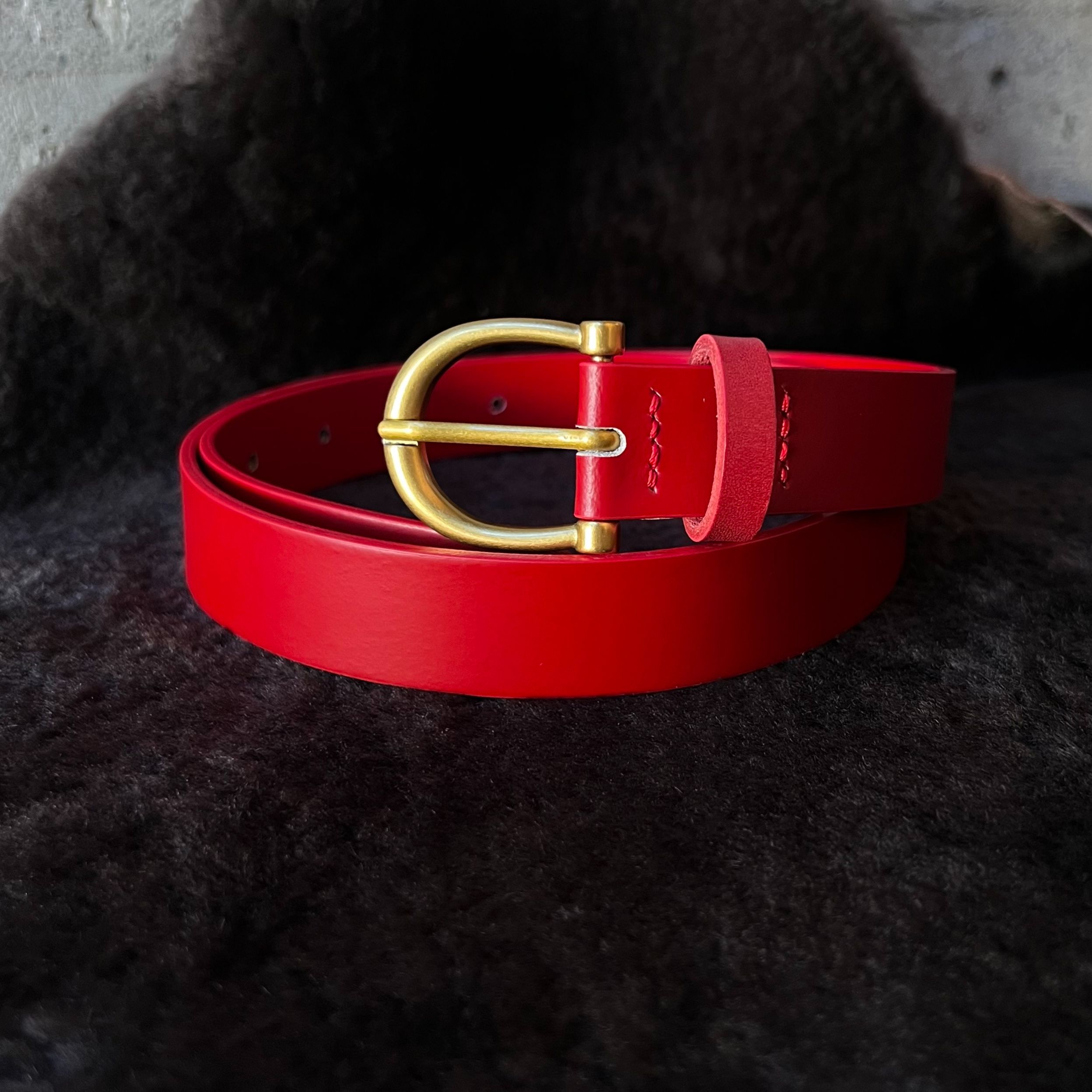 2.5cm寬皮帶  25.紅