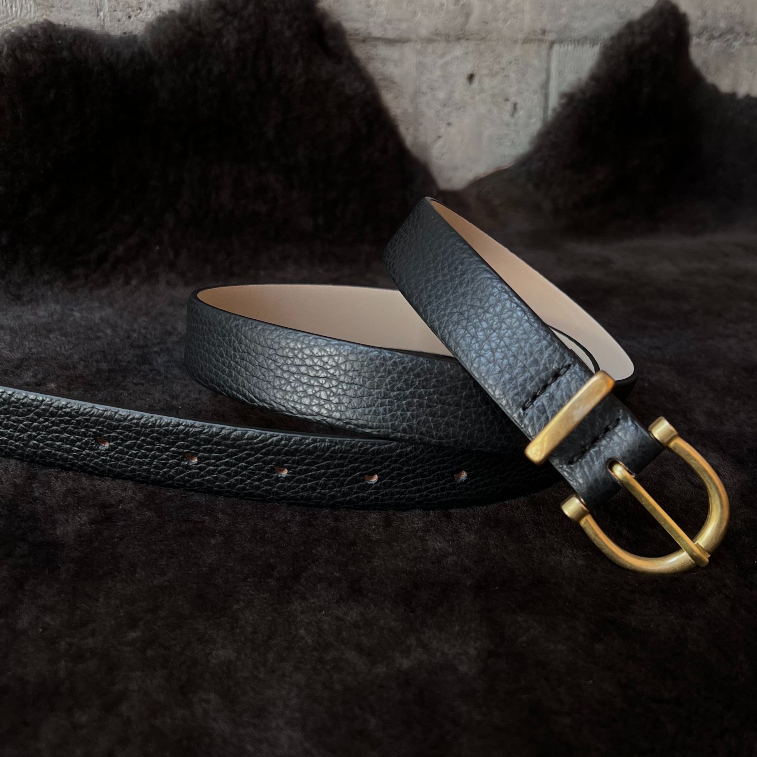 2.5cm寬皮帶  27.荔枝黑