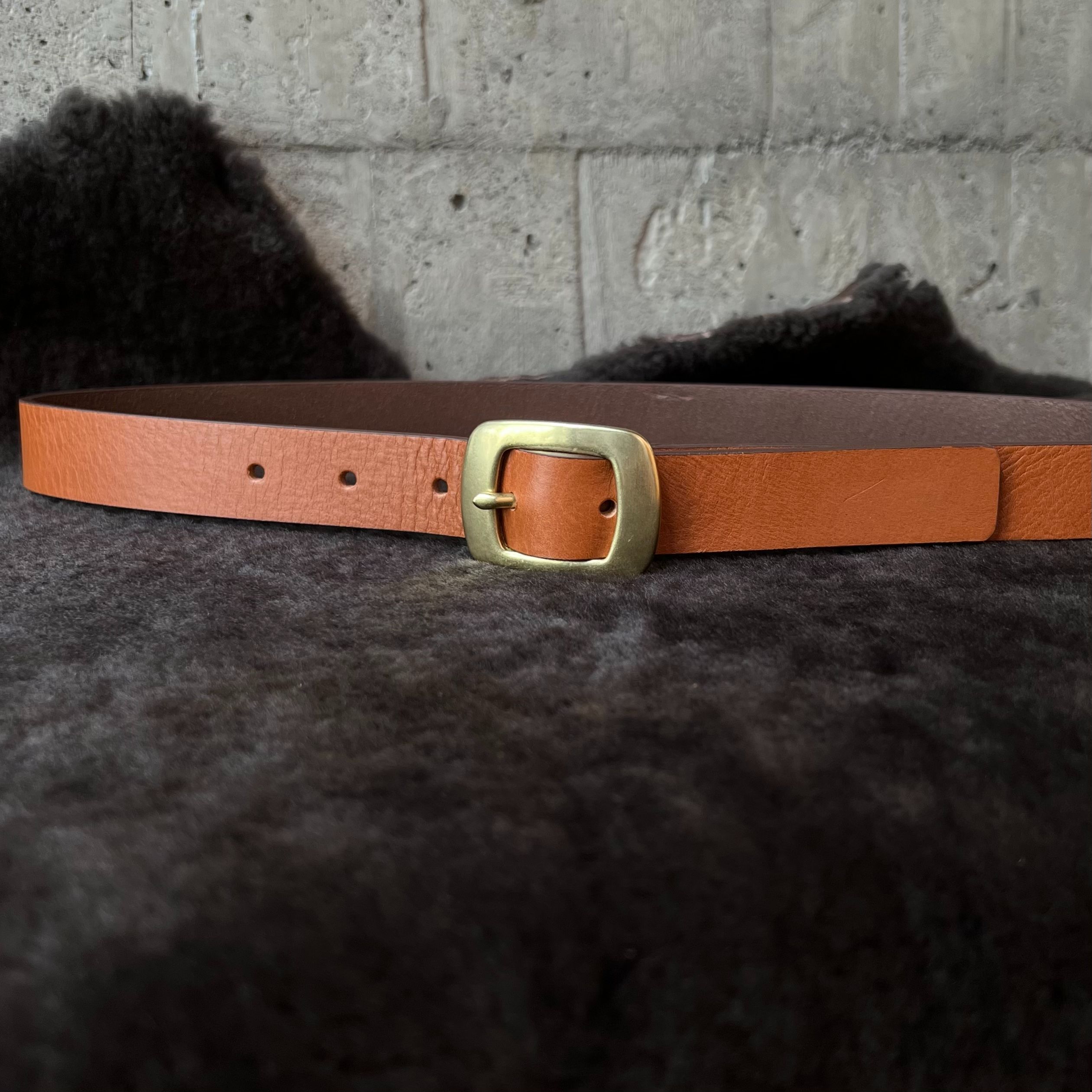 2.5cm寬皮帶  33.橘棕 偏軟