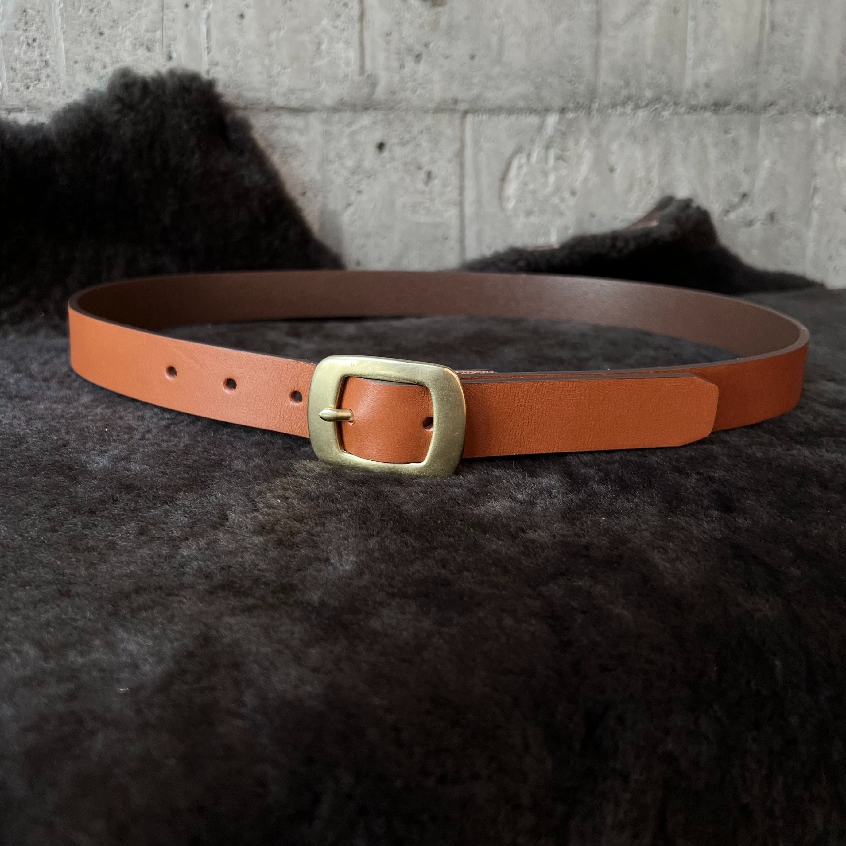 2.5cm寬皮帶  34.橘棕 偏挺
