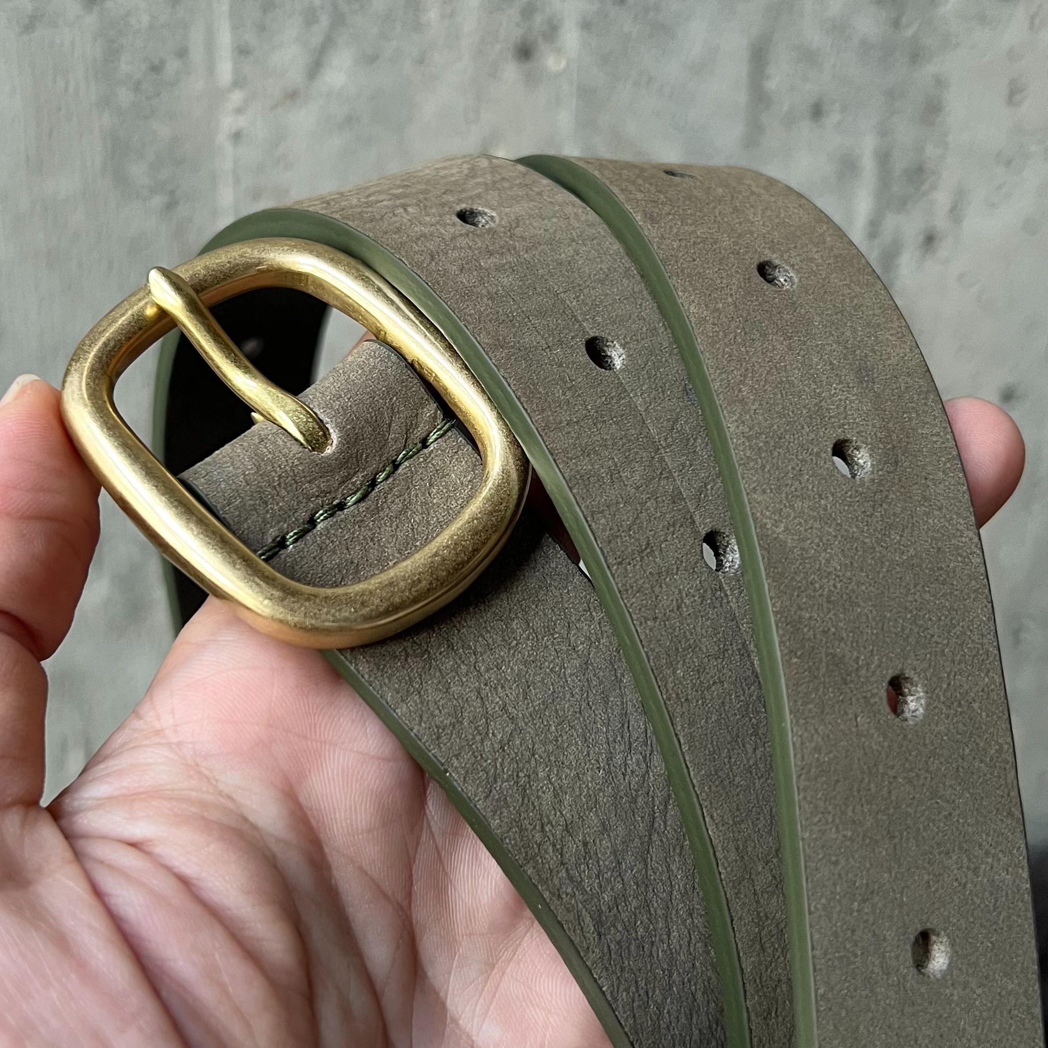 3.0cm皮帶 14.絨面橄欖灰