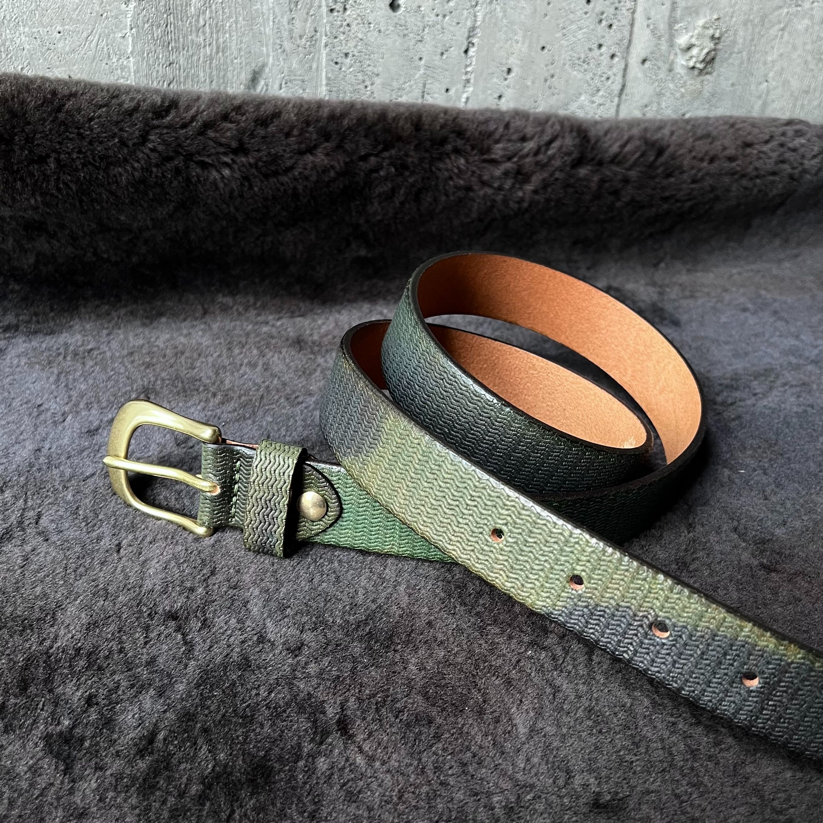 3.0cm皮帶 7.織紋綠迷彩