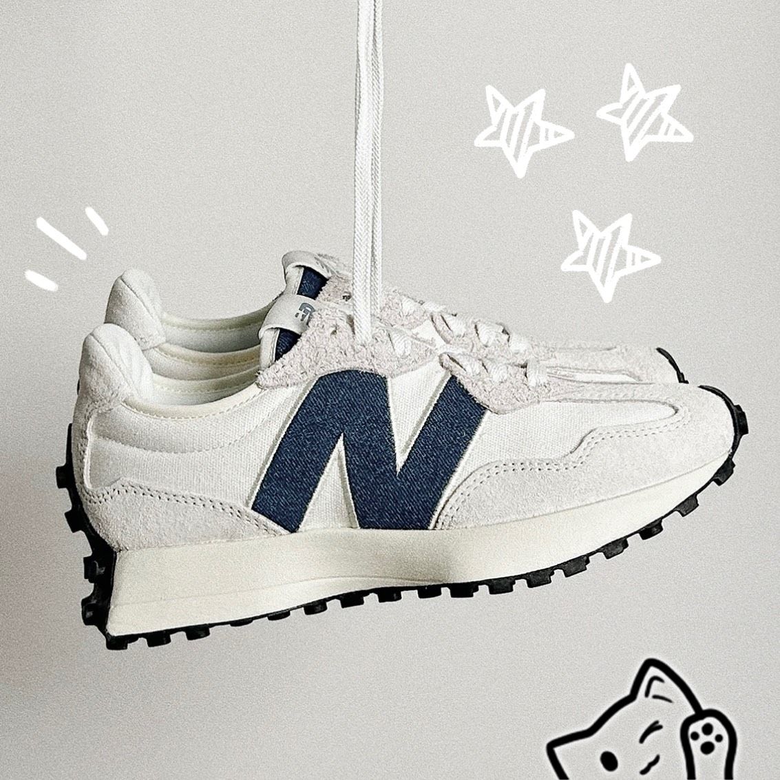 Fifty-nine NB327米灰牛仔刺繡（超好看!!）