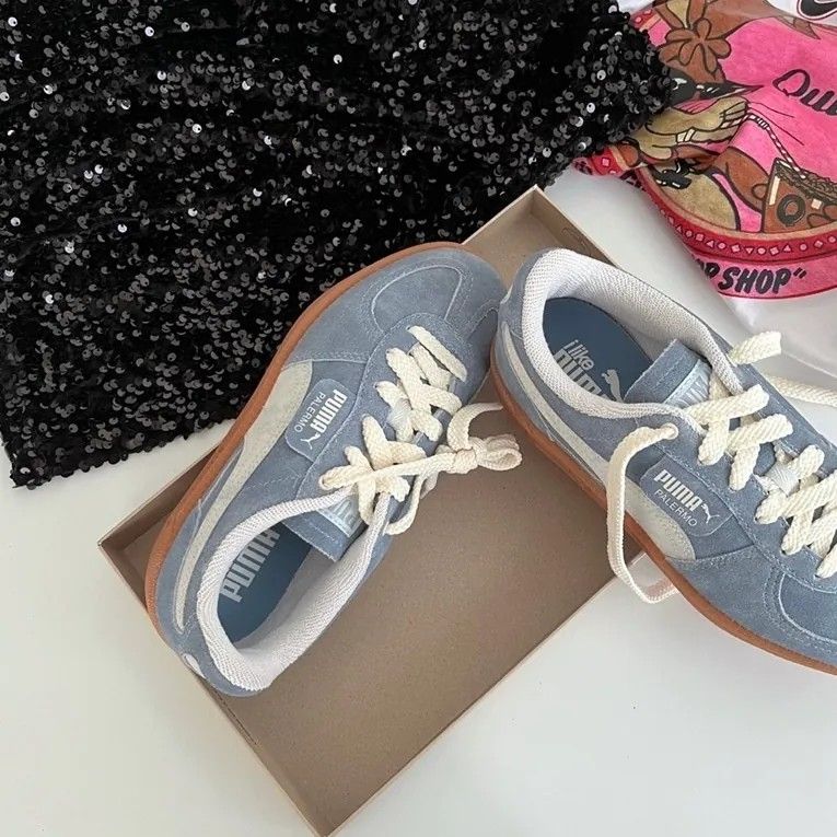 ＜預購＞ PUMA PALERMO 霧霾灰藍 麂皮 焦糖底 男女鞋 397252-01