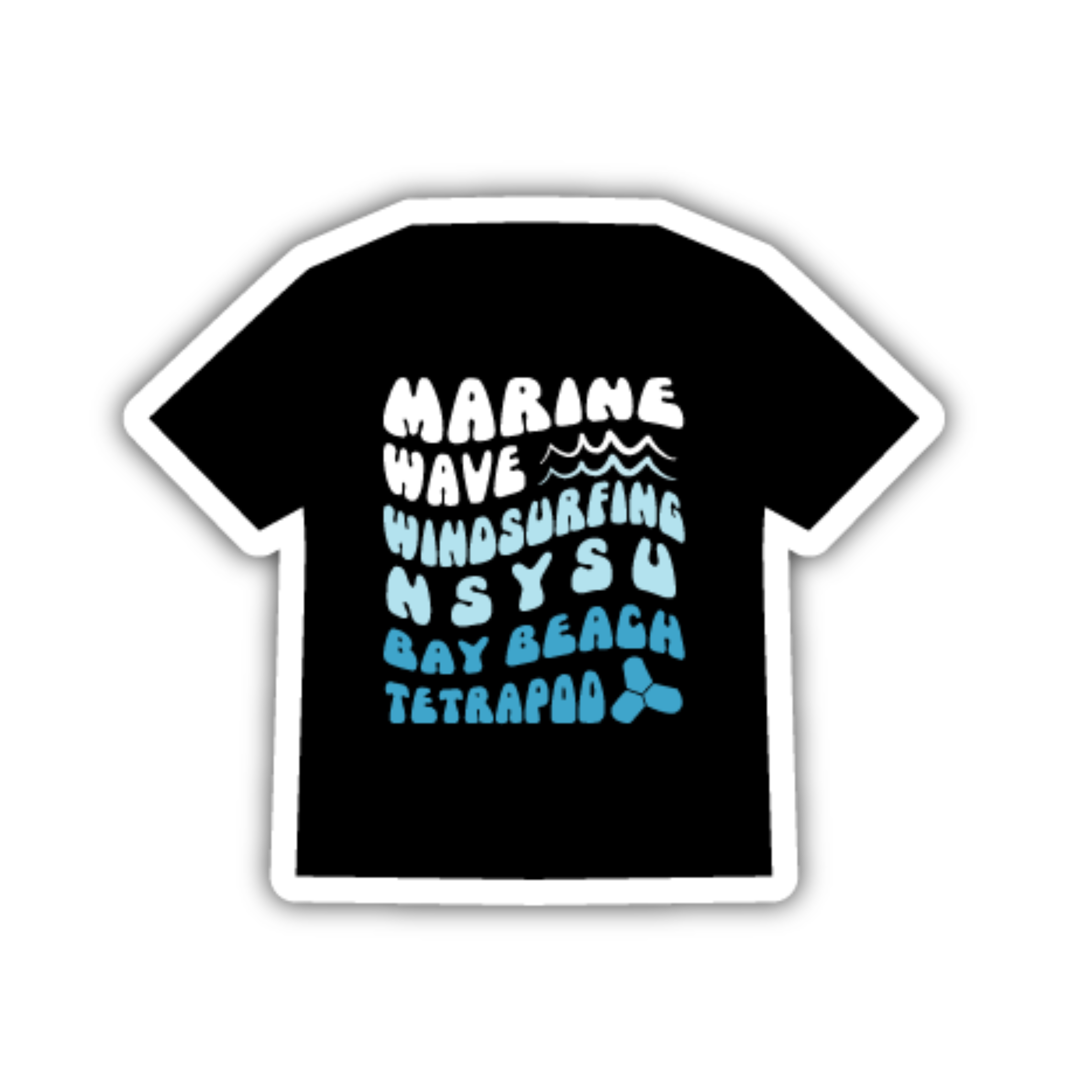 在海邊~海浪字體 厚磅落件短T