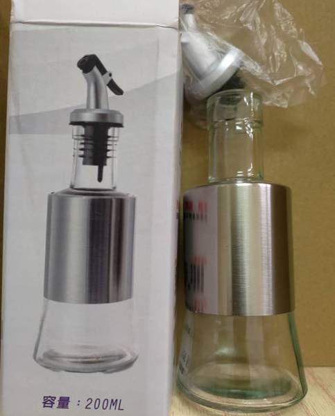 不鏽鋼玻璃調味瓶200ml（小）