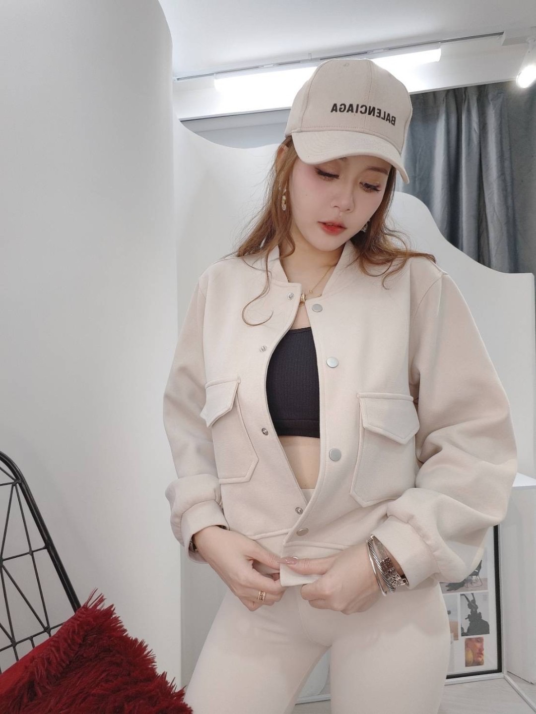 8826 這種天氣最需要的外套🧥太空棉口袋棒球外套