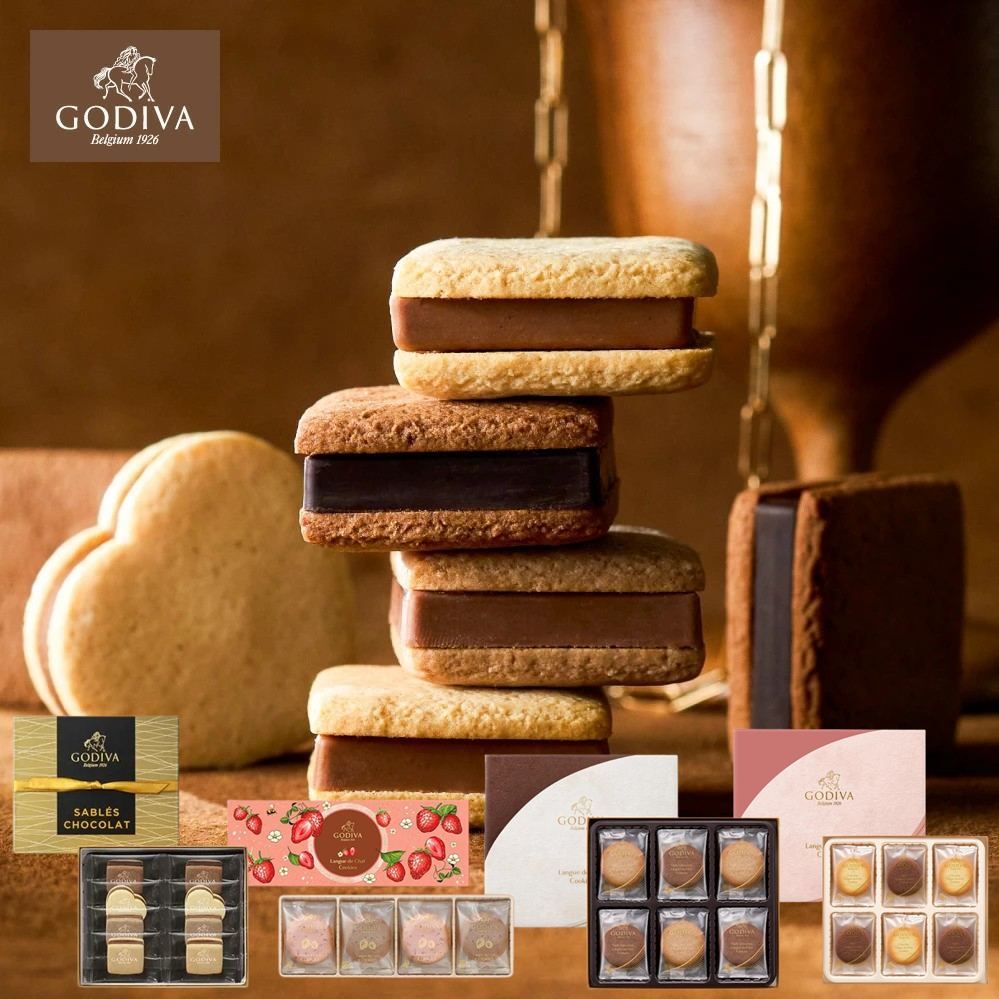 小怪獸日本代購🌸預購 日本 GODIVA 巧克力夾心餅乾 貓舌餅乾 夾心餅 巧克力餅乾 黑巧 白巧 季節限定 草莓 禮