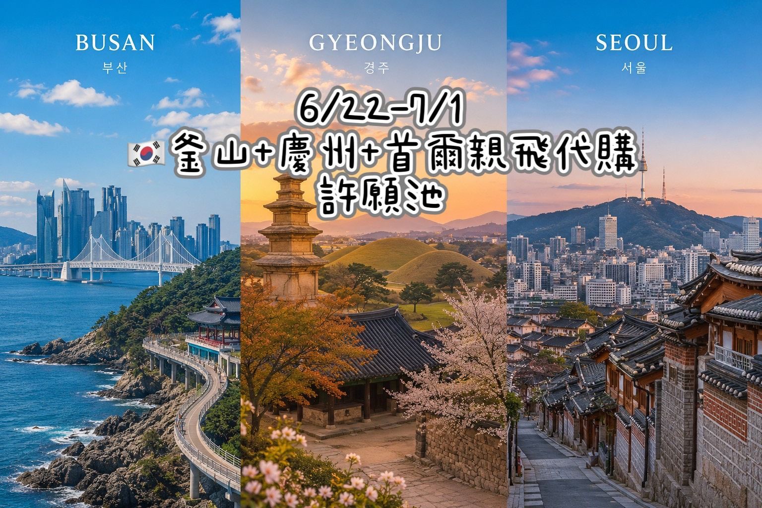2026/6月釜山+慶州+首爾連線