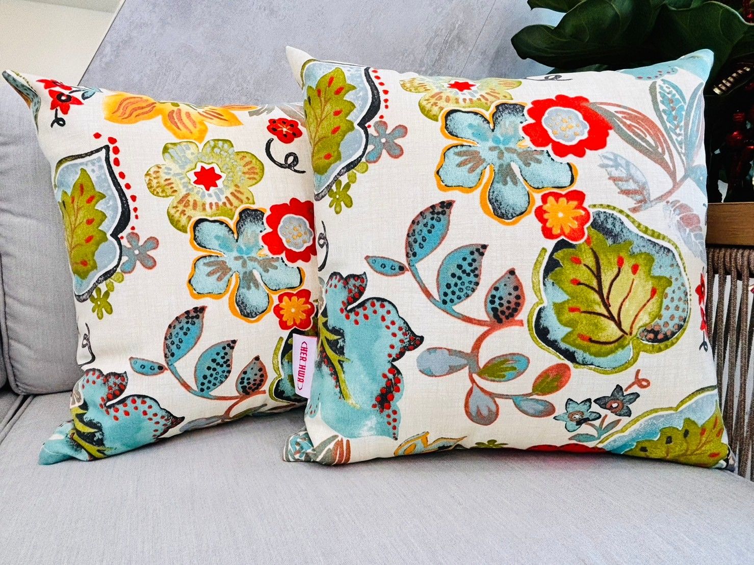 【台灣製 現貨 發票】花花 抱枕 腰枕 45x45  48x30 防潑水 長形 方形 靠枕 靠背枕 枕套 枕芯【單顆】