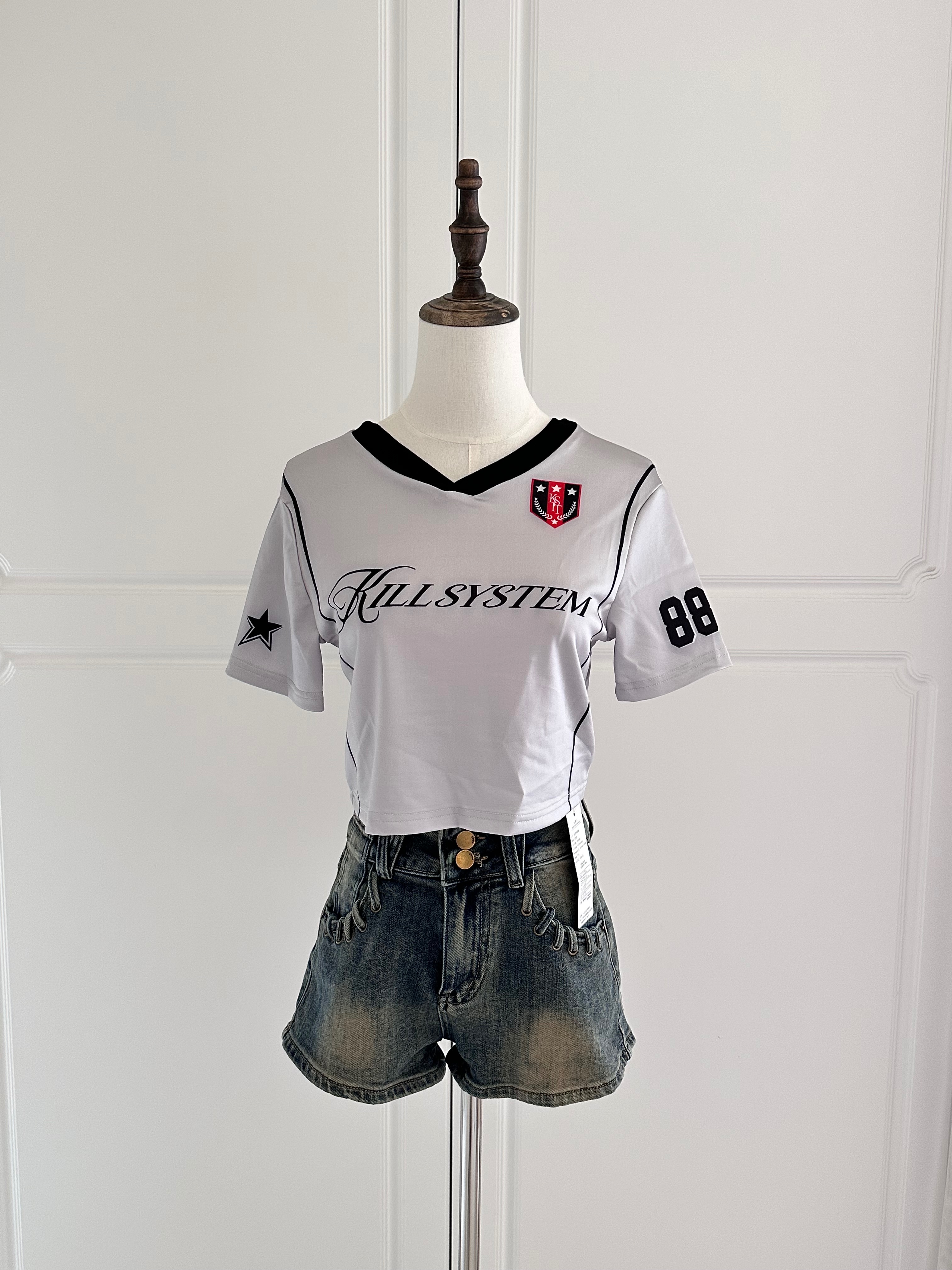 街頭風 運動 球衣 美式 短版