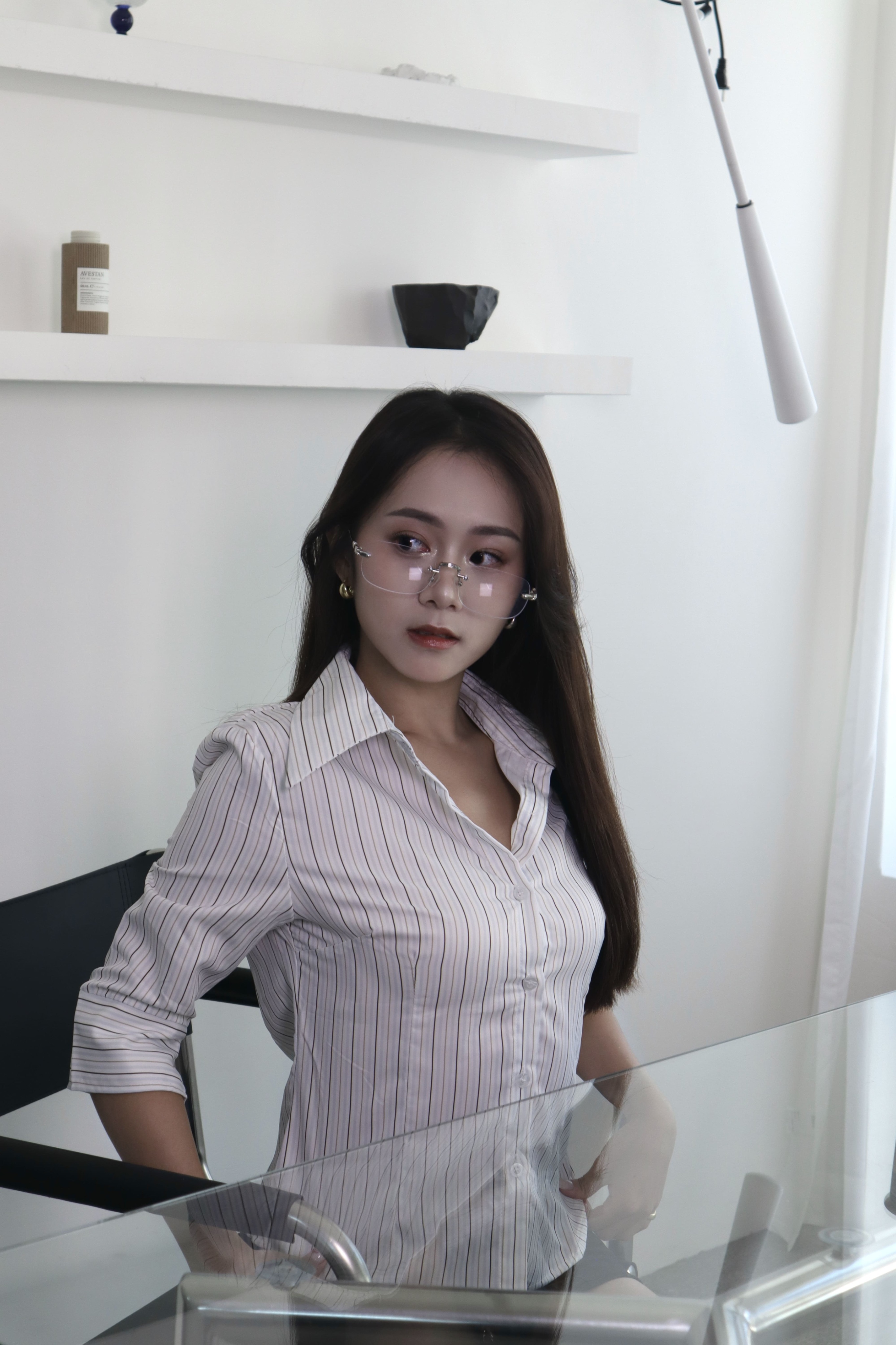 #A0002 | 🖇️「Clear Scholar」| 無框純慾系大鏡面眼鏡