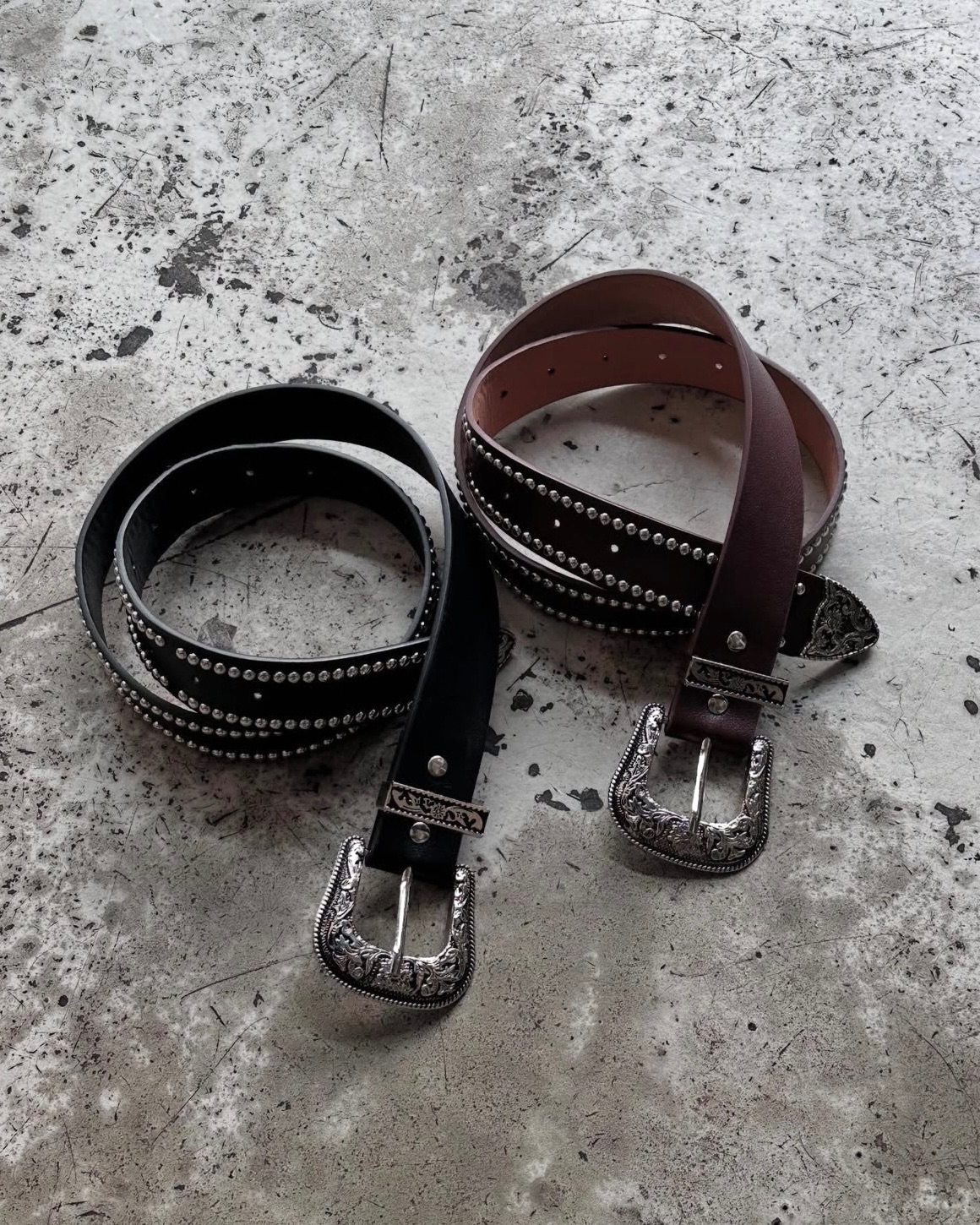 #A0002 龐克卯釘 皮革 金屬重工藝 復古皮帶