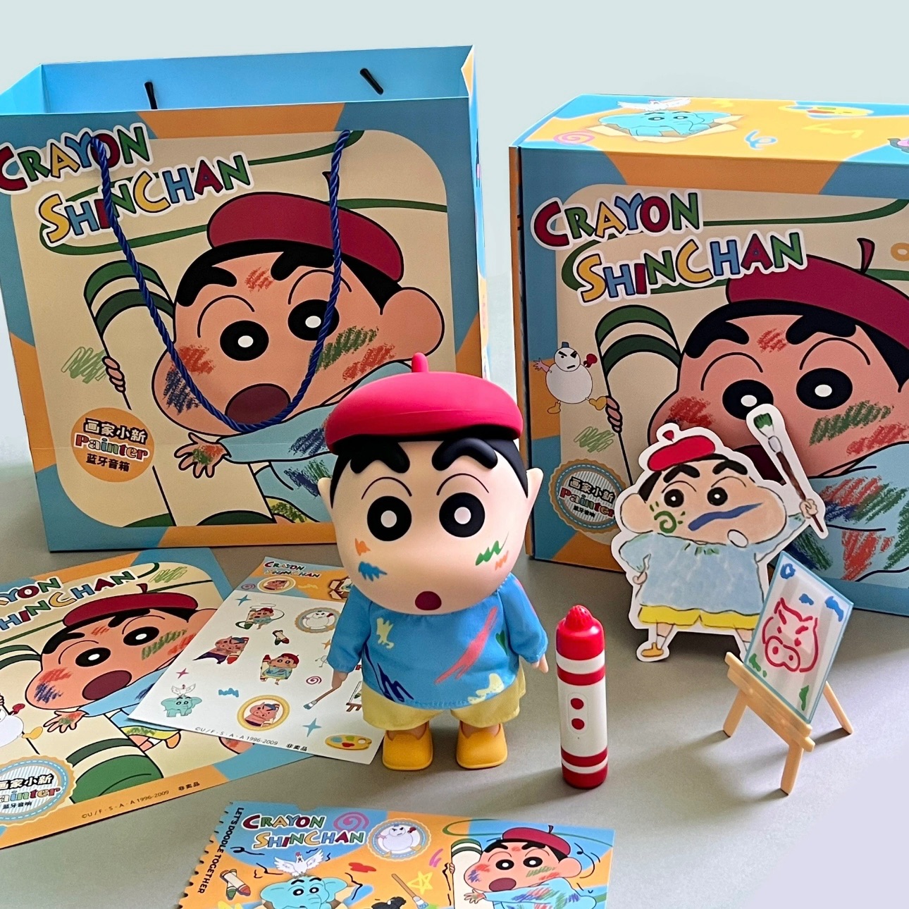 正版發售🎨畫家小新藍芽音響（可唱歌）