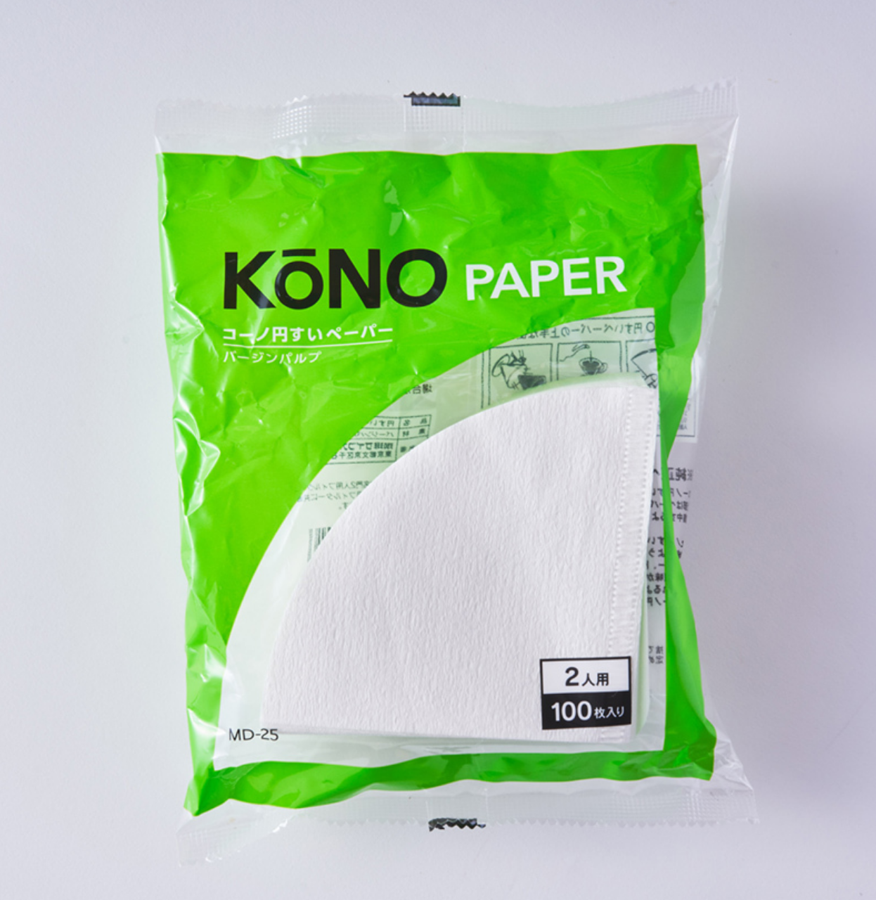 KŌNO  手沖濾器專用濾紙 2人用  100入