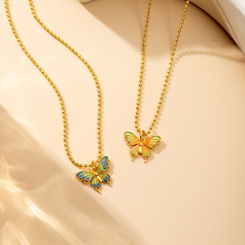 新中式蝴蝶仙蹤古法沙金項鏈XL1200