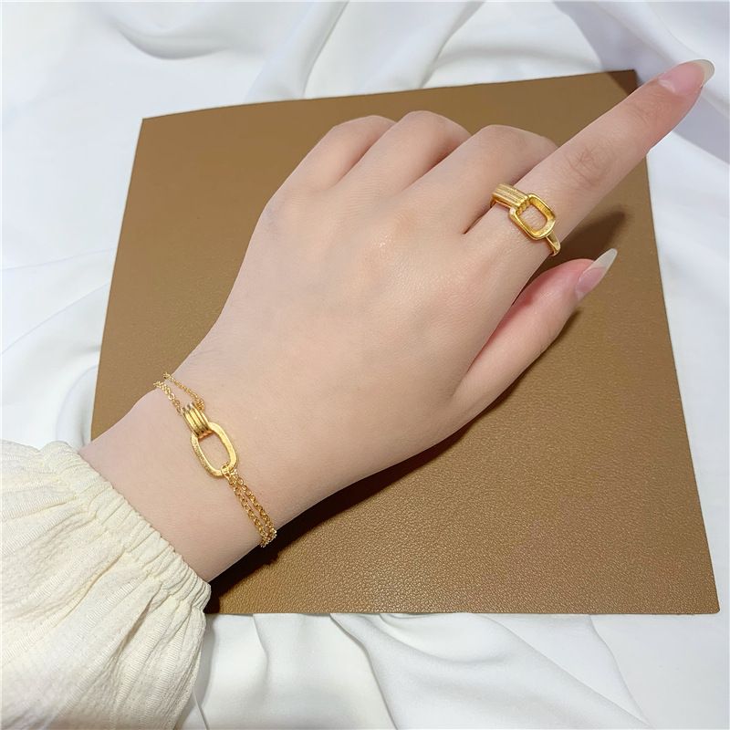 金店同款鏤空方形手鏈套裝 JZ1155