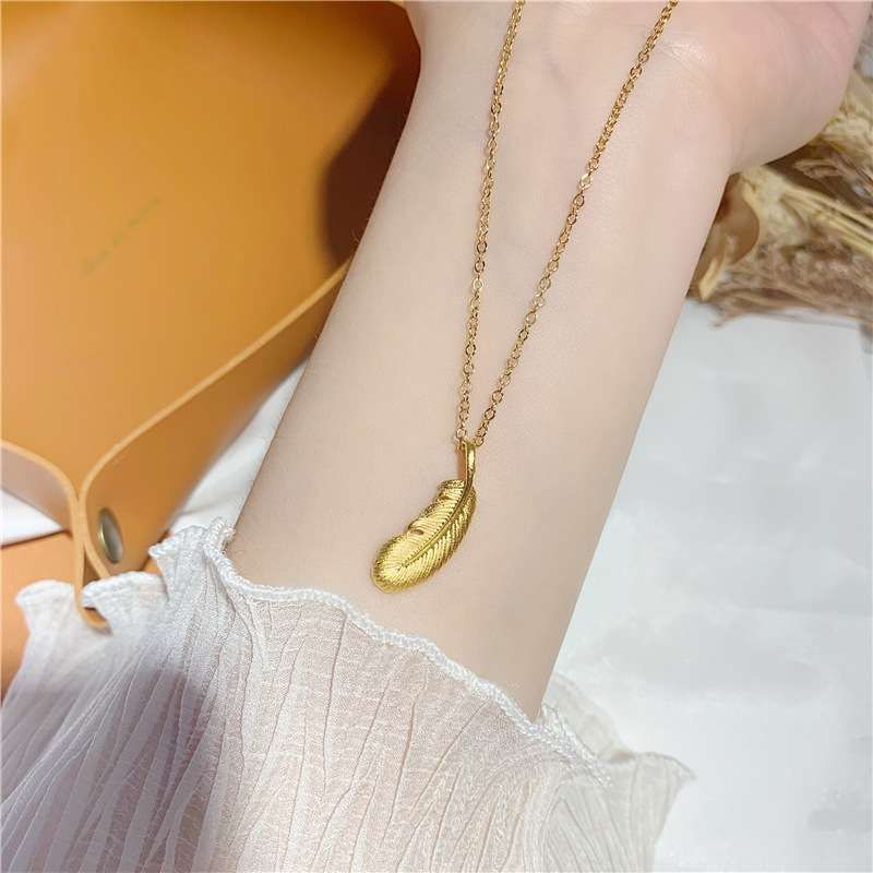 羽毛沙金項鏈 鎖骨鏈  XL1032