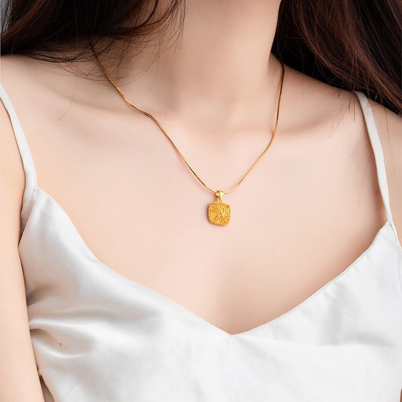 小方糖沙金吊墜 久不掉色 XL1196