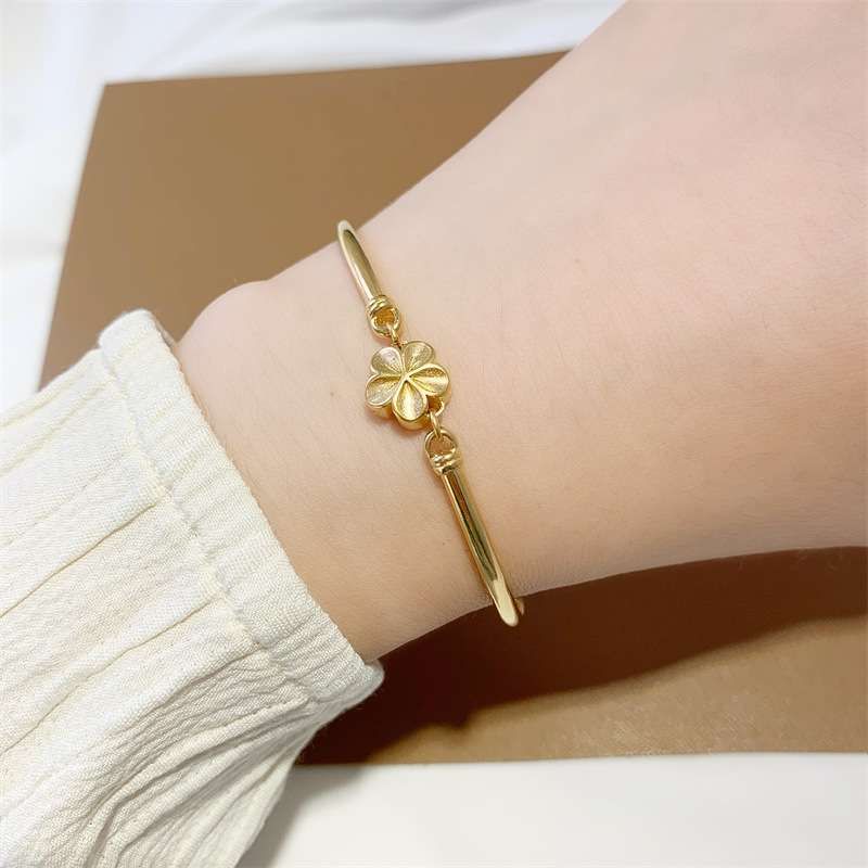 金店同款 沙金桃花 花朵手環  SL1092