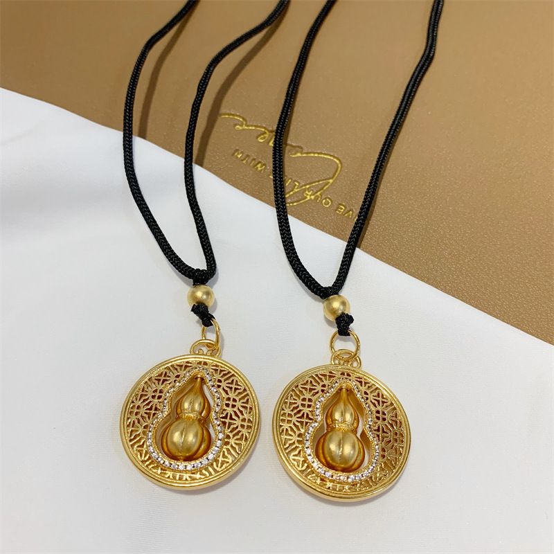 古法沙金  福祿吉祥葫蘆吊墜【可轉動】XL1178