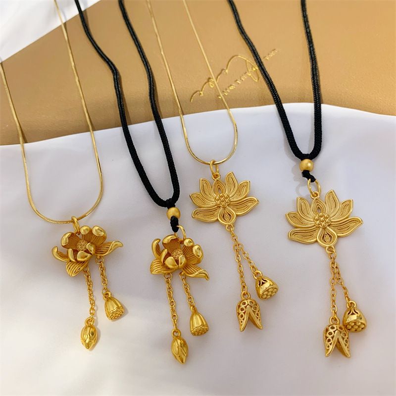 越南沙金  蓮花兩世歡仿古吊墜 XL1189