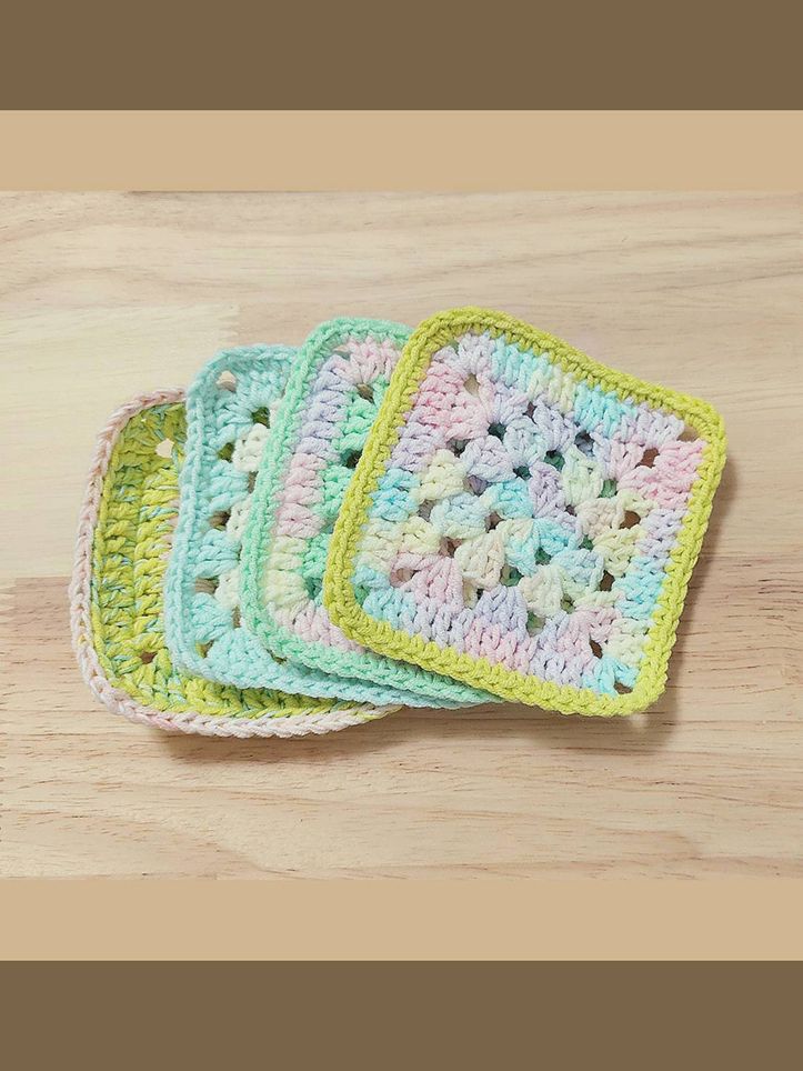 | 鉤織手作 | 春系小方墊A（可做杯墊、礦墊、拍照小物）
