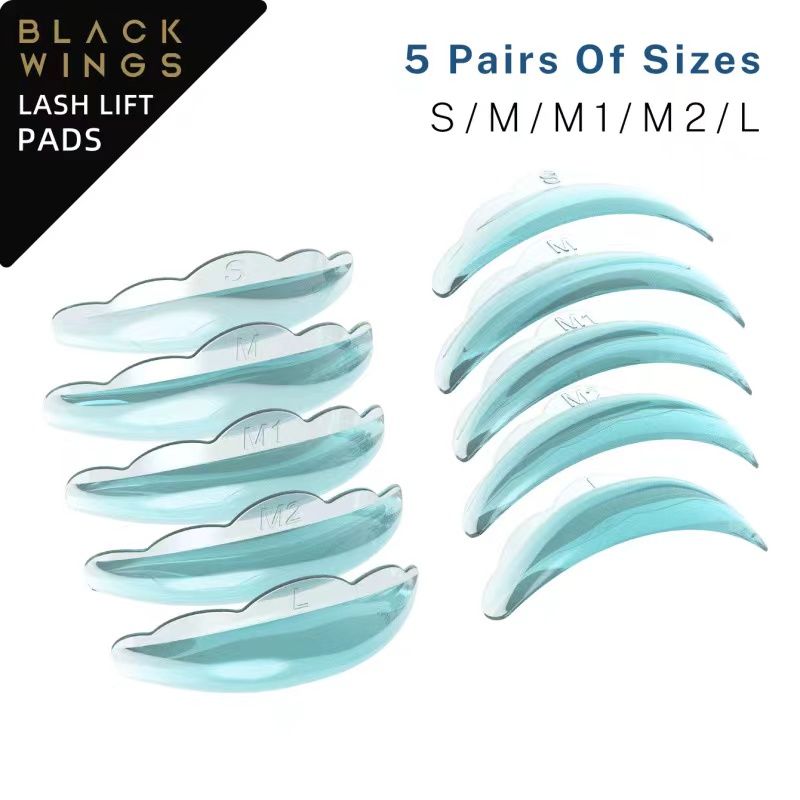 黑之羽black wings Q彈角蛋白翹睫術5對矽膠墊片