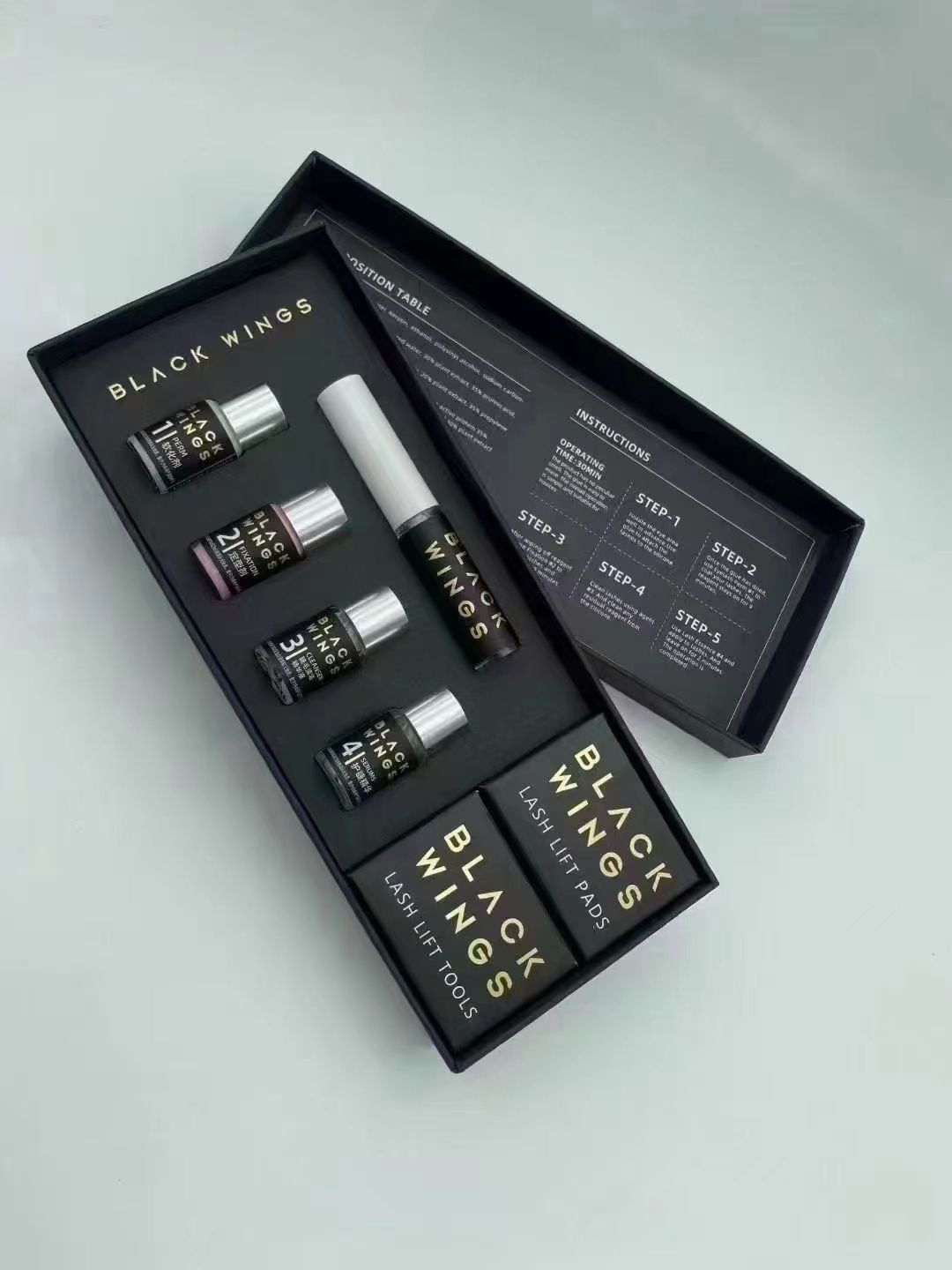 黑之羽Black wings角蛋白翹睫術套裝工具組